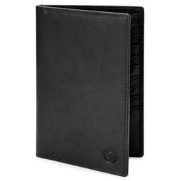 Montreal Black Large Leather Card Travel Wallet
