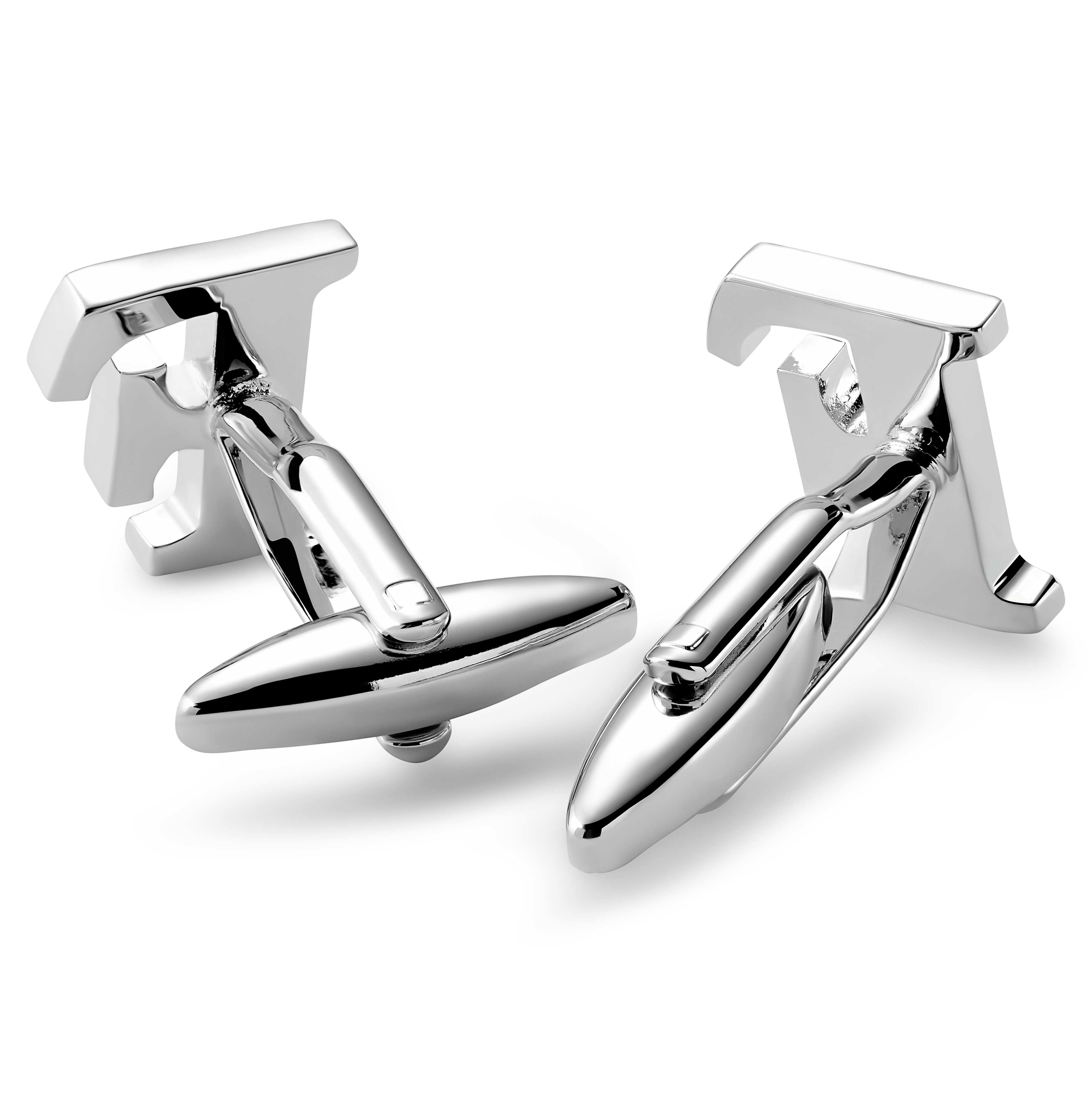 Silver-tone Initial F Cufflinks - 2