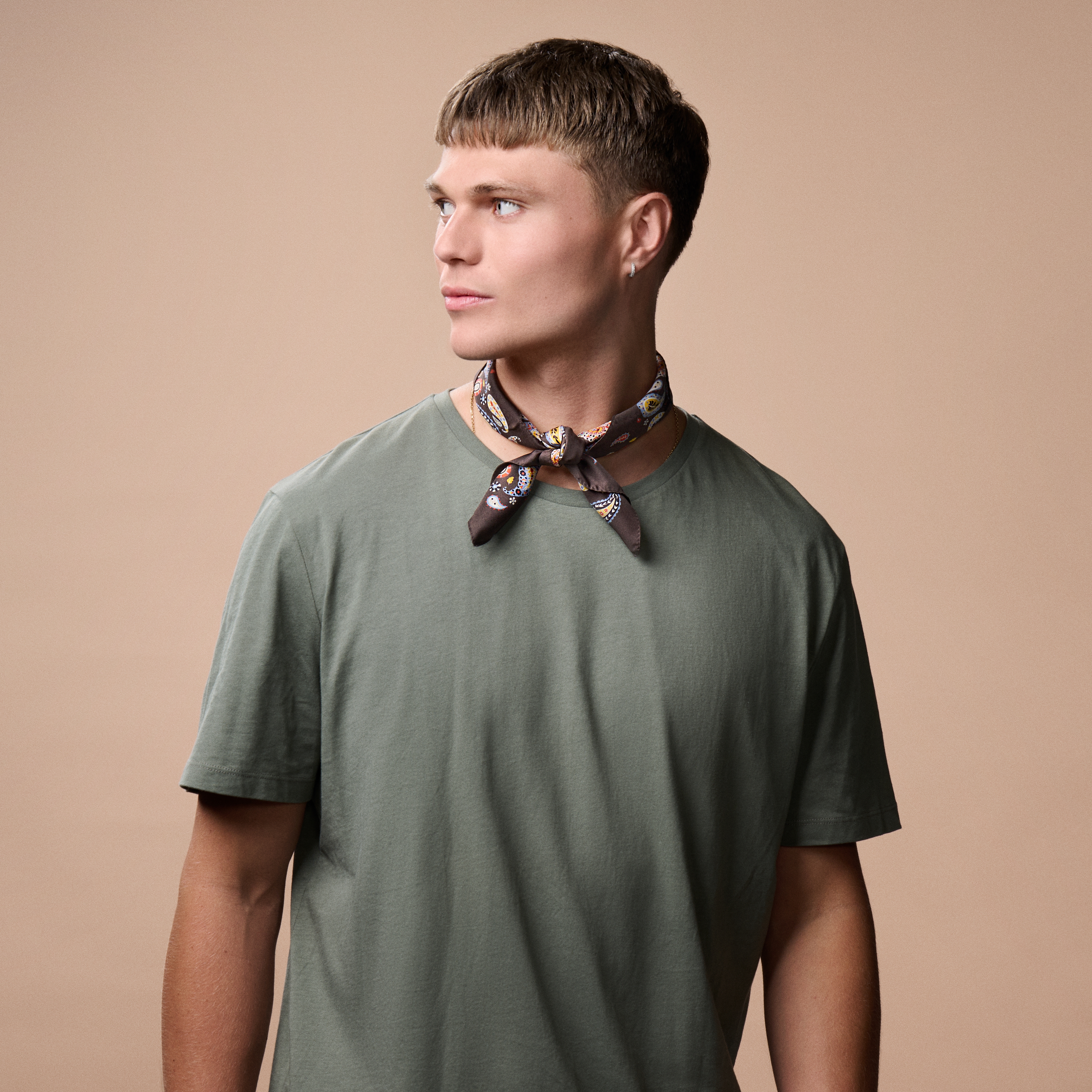 Virtuo | Burgunderrotes Halstuch aus Seide mit Paisleymuster - 3