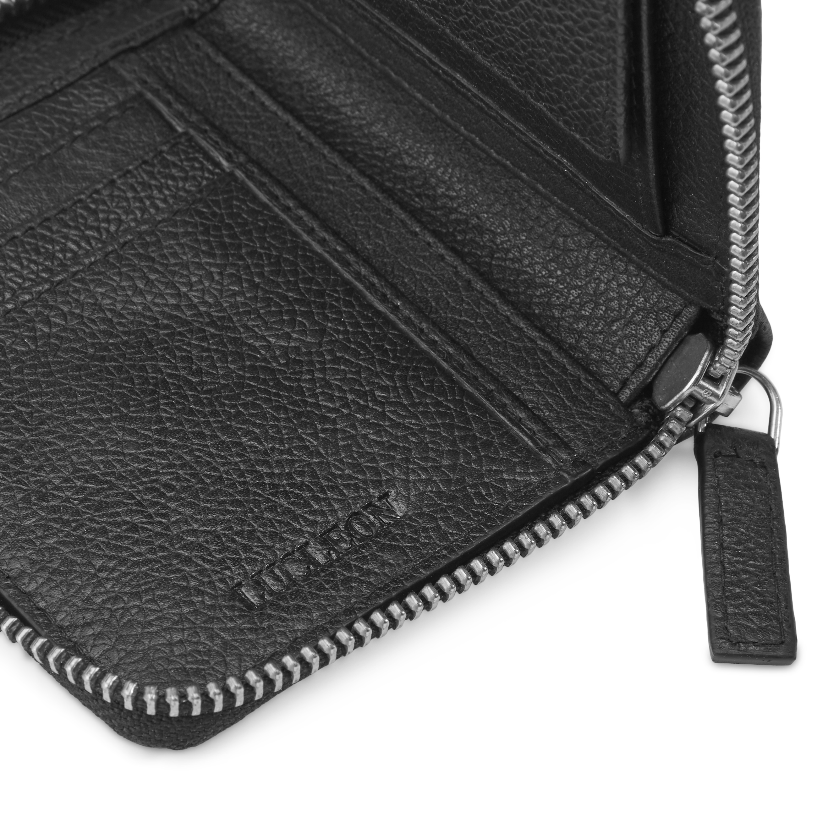 Mini cartera de cuero negro con bloqueo RFID Sky  - 7