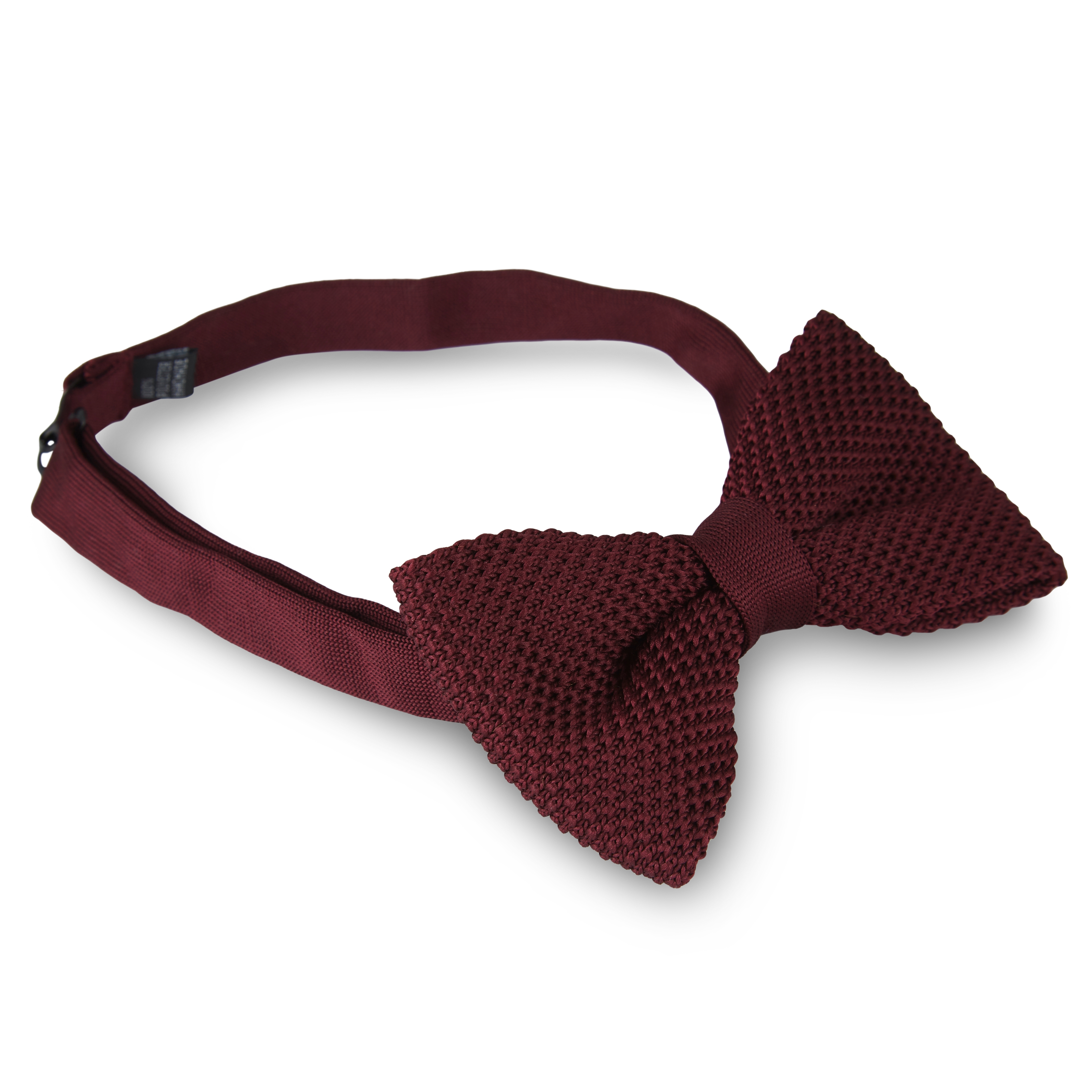 Wine Red Knitted Bow Tie - 2