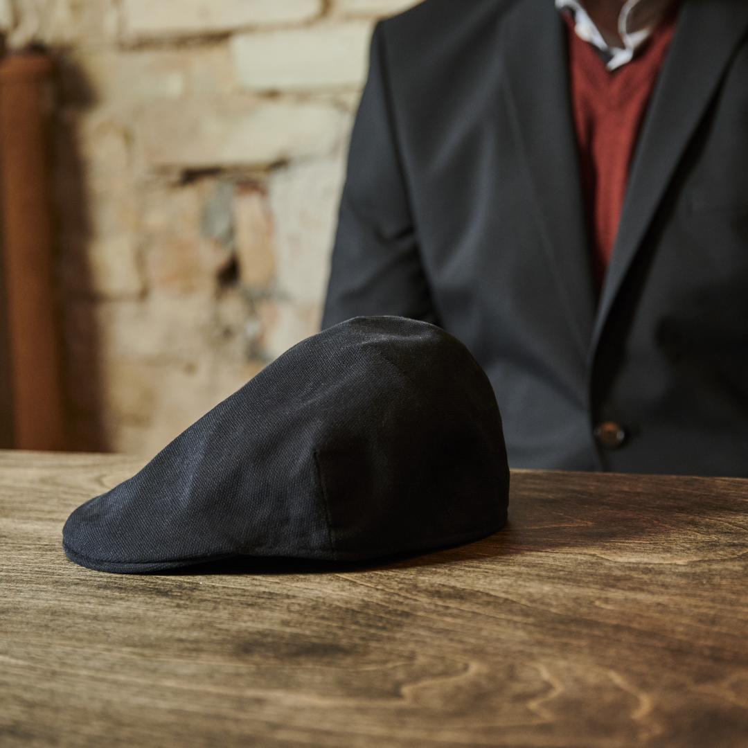 Moda | Black Cotton Flat Cap | In stock! | Fawler