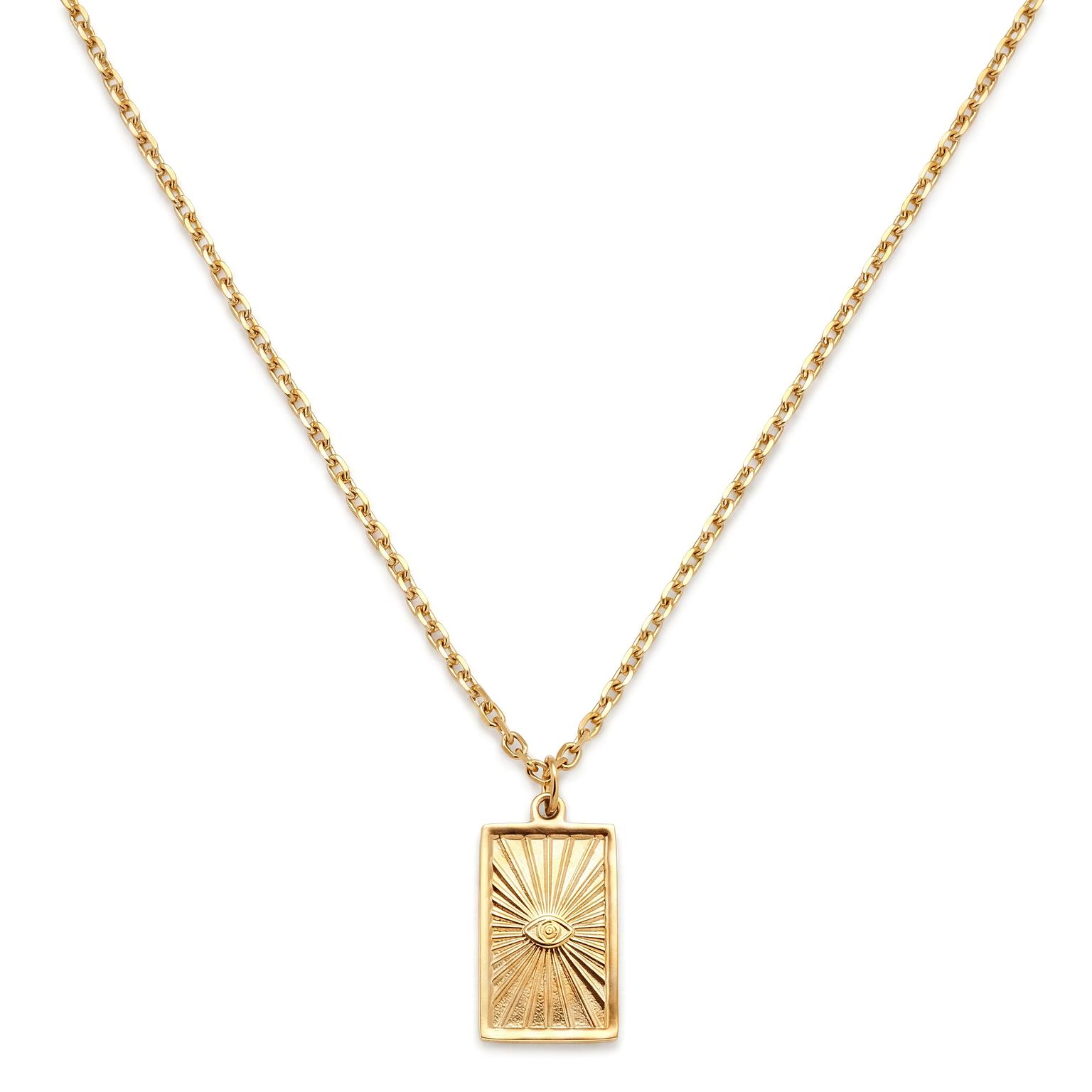 Mediterranean | Collar con colgante de ojo turco chapado en oro de 14K Mediterranean | Collar con colgante de ojo turco chapado en oro de 14K