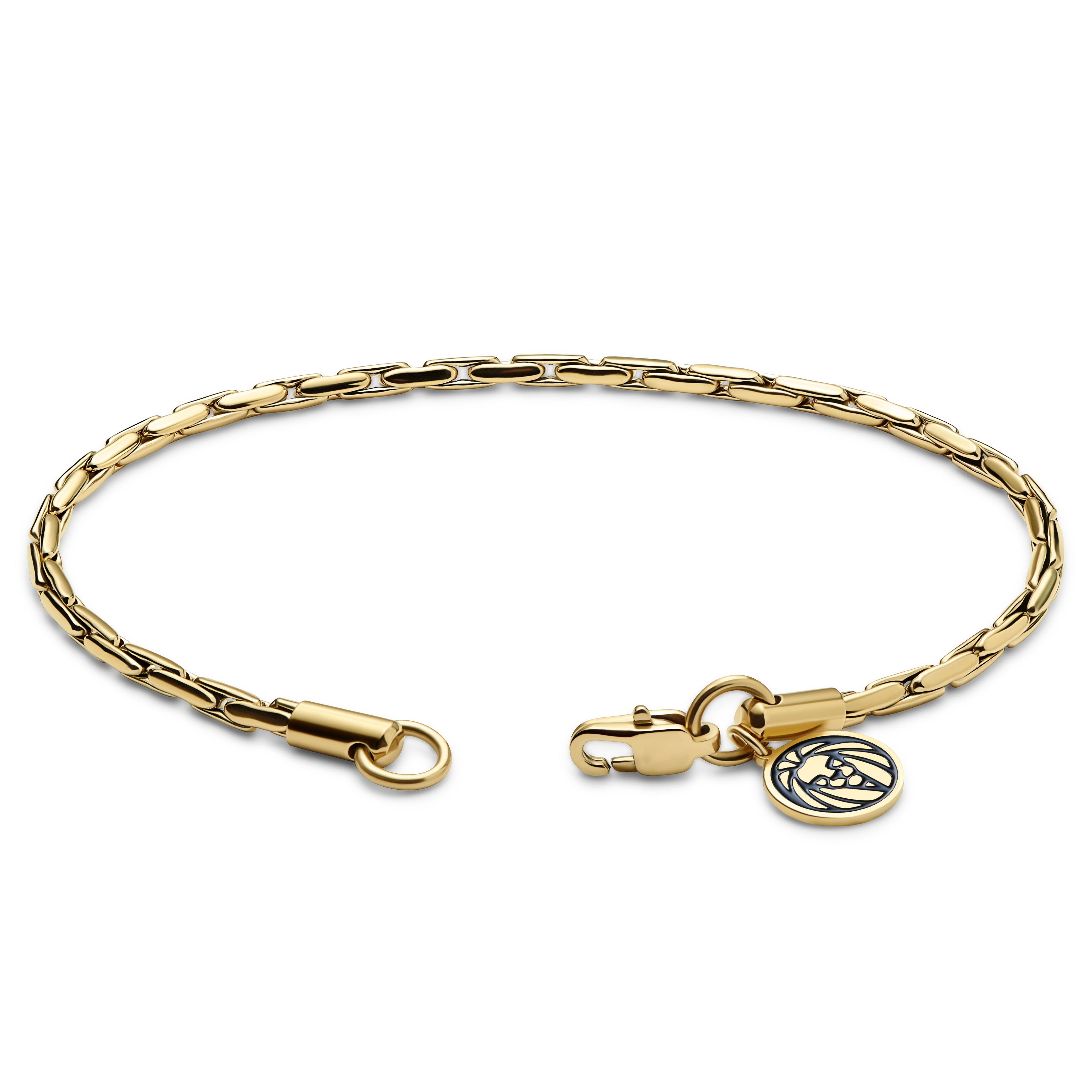 Essentials | 3 mm náramok s box retiazkou s obdĺžnikovými článkami v zlatej farbe - 5