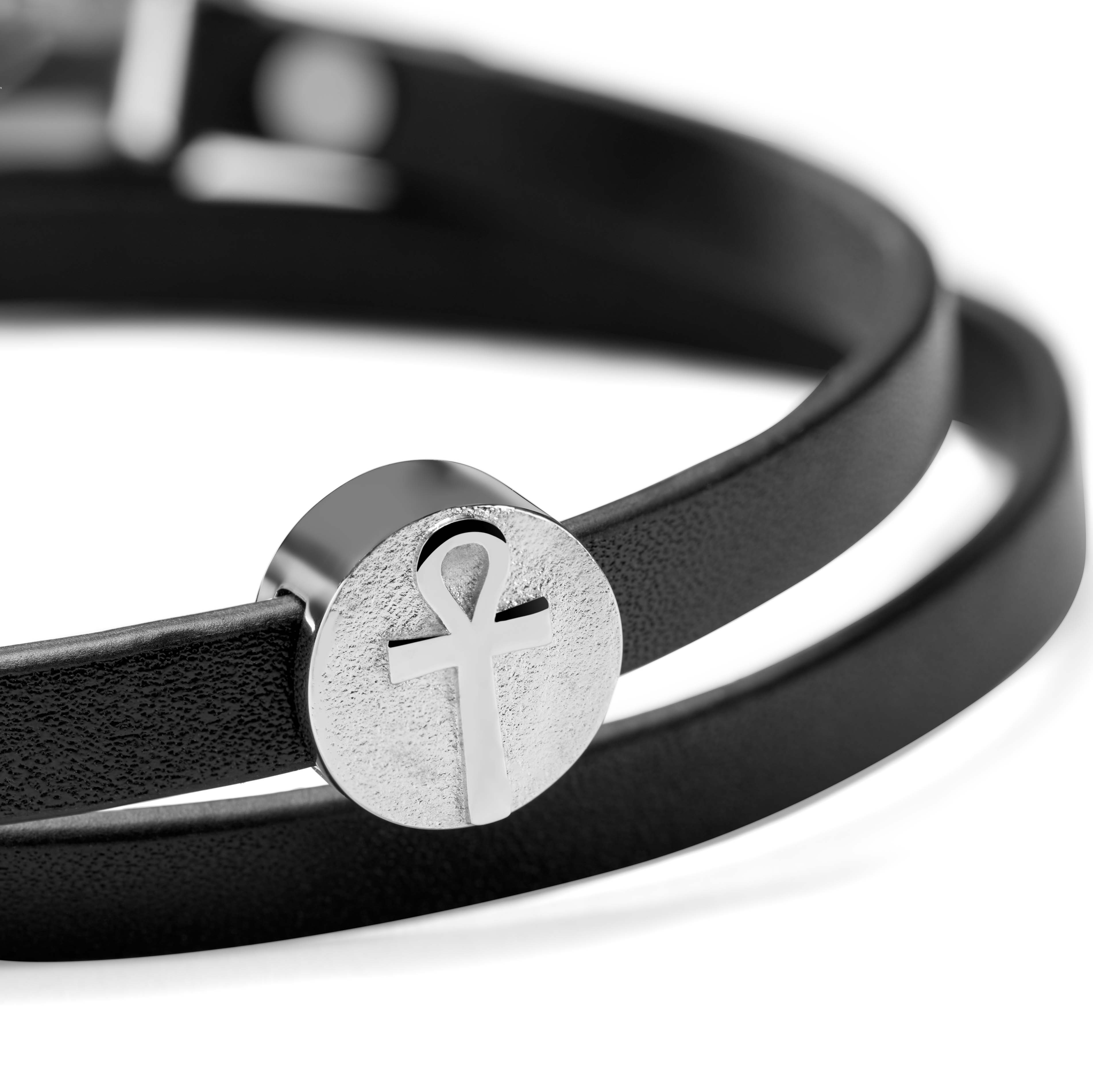 Ankh Black & Silver-tone Bracelet Set - 11