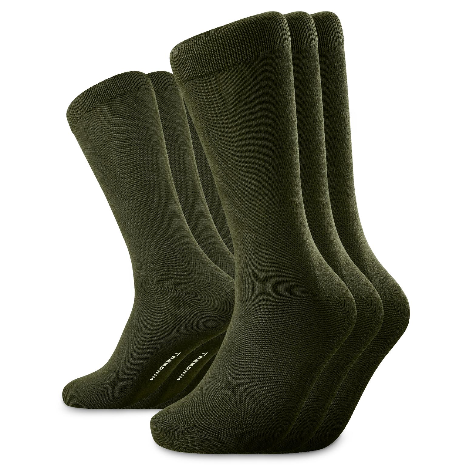 TrueFeel | 3-Pack Olive Green Premium Cotton Crew Socks TrueFeel | 3-Pack Olive Green Premium Cotton Crew Socks