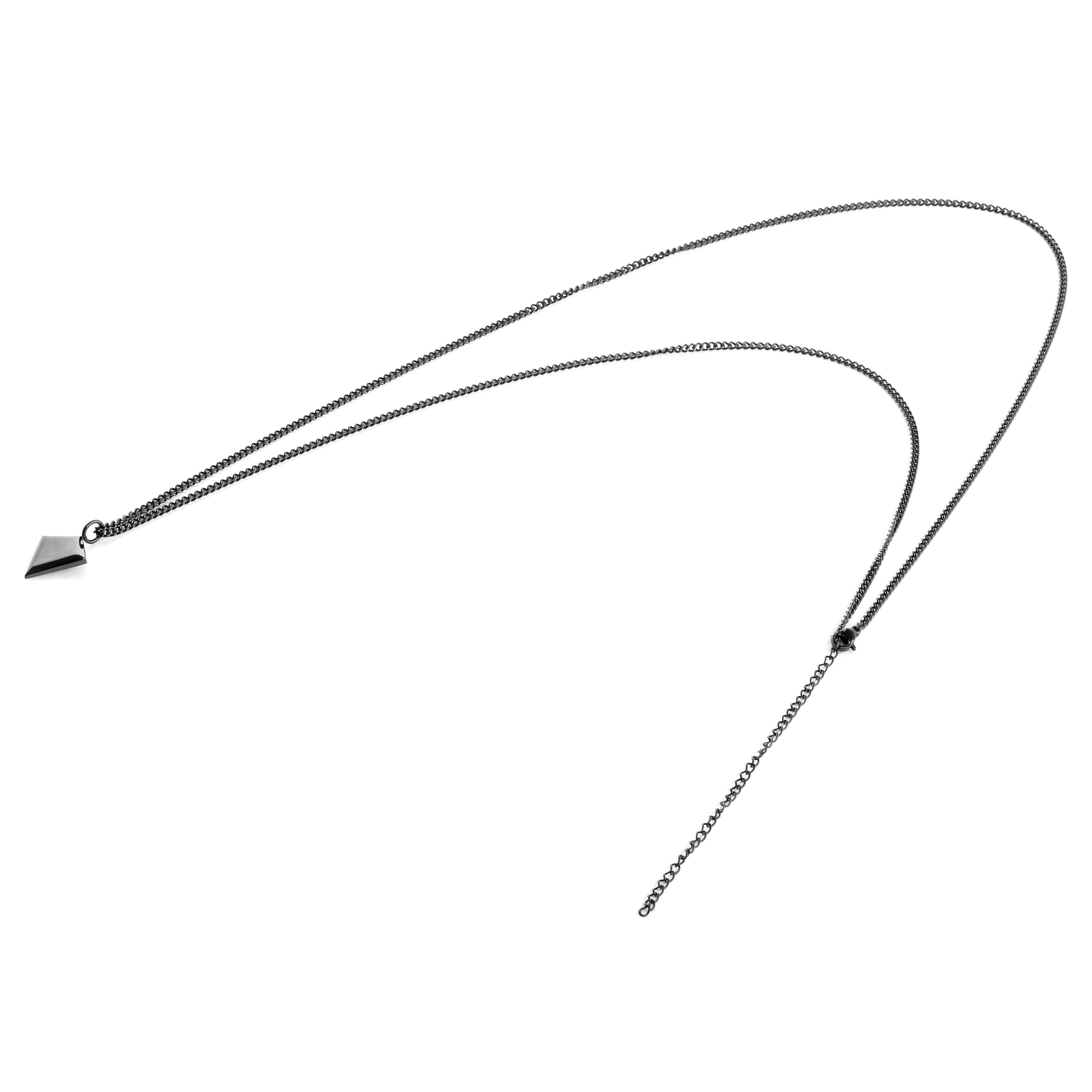 Iconic | Black Stainless Steel Arrowhead Necklace - 6