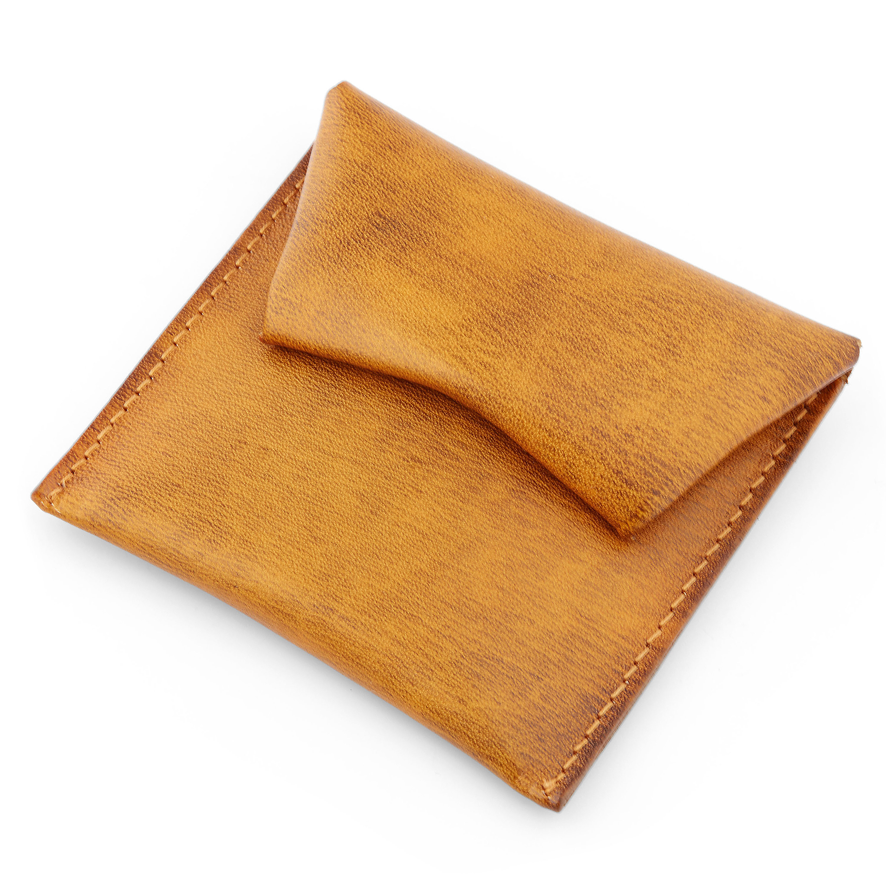 Tan Leather Coin Pouch - 4