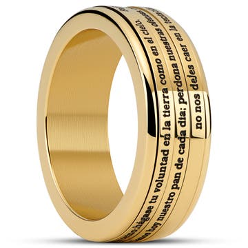 Enthumema | 8 mm Gold-tone Spanish Lord’s Prayer Fidget Ring Enthumema | 8 mm Gold-tone Spanish Lord’s Prayer Fidget Ring