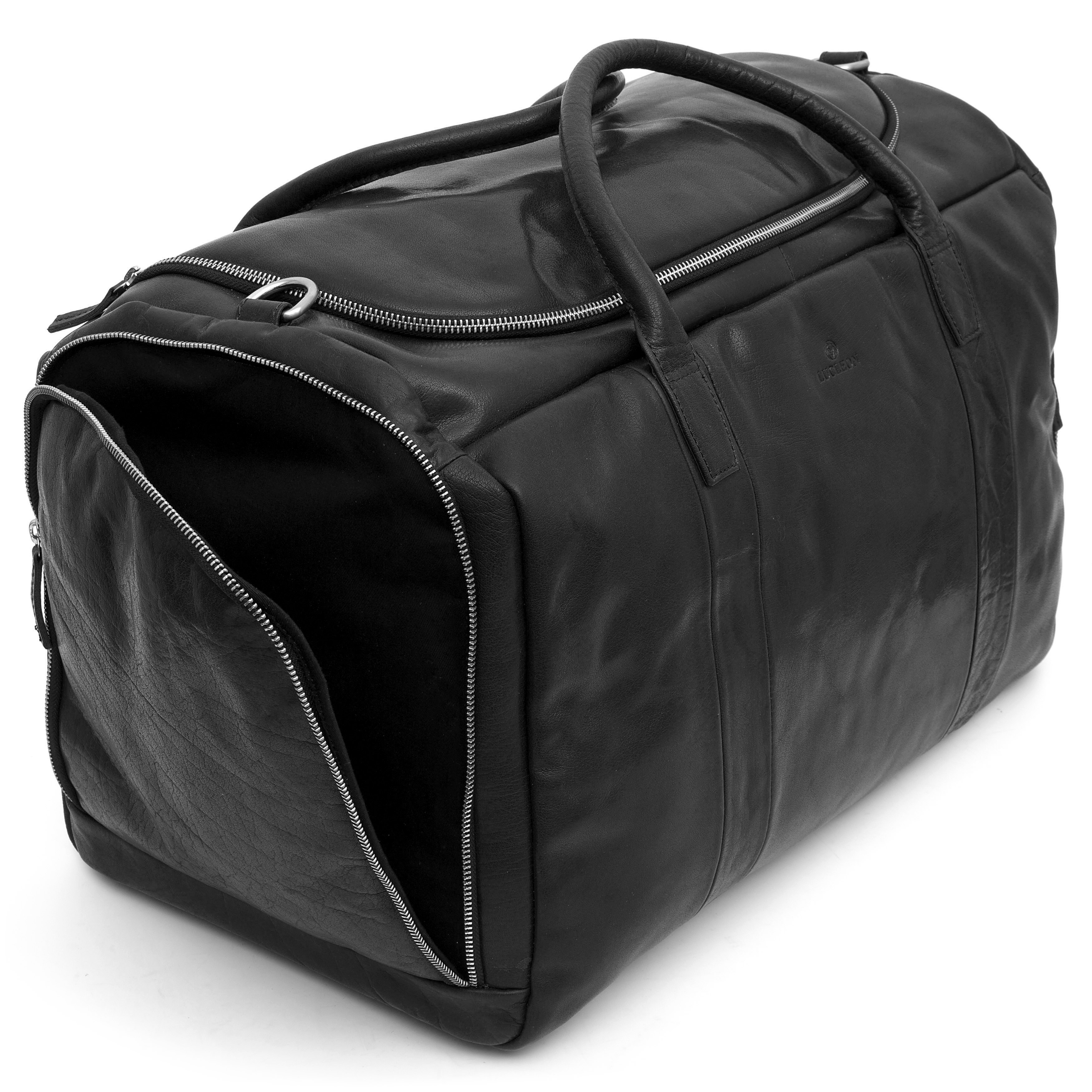 Bolsa de viaje grande Montreal de cuero negro - 10