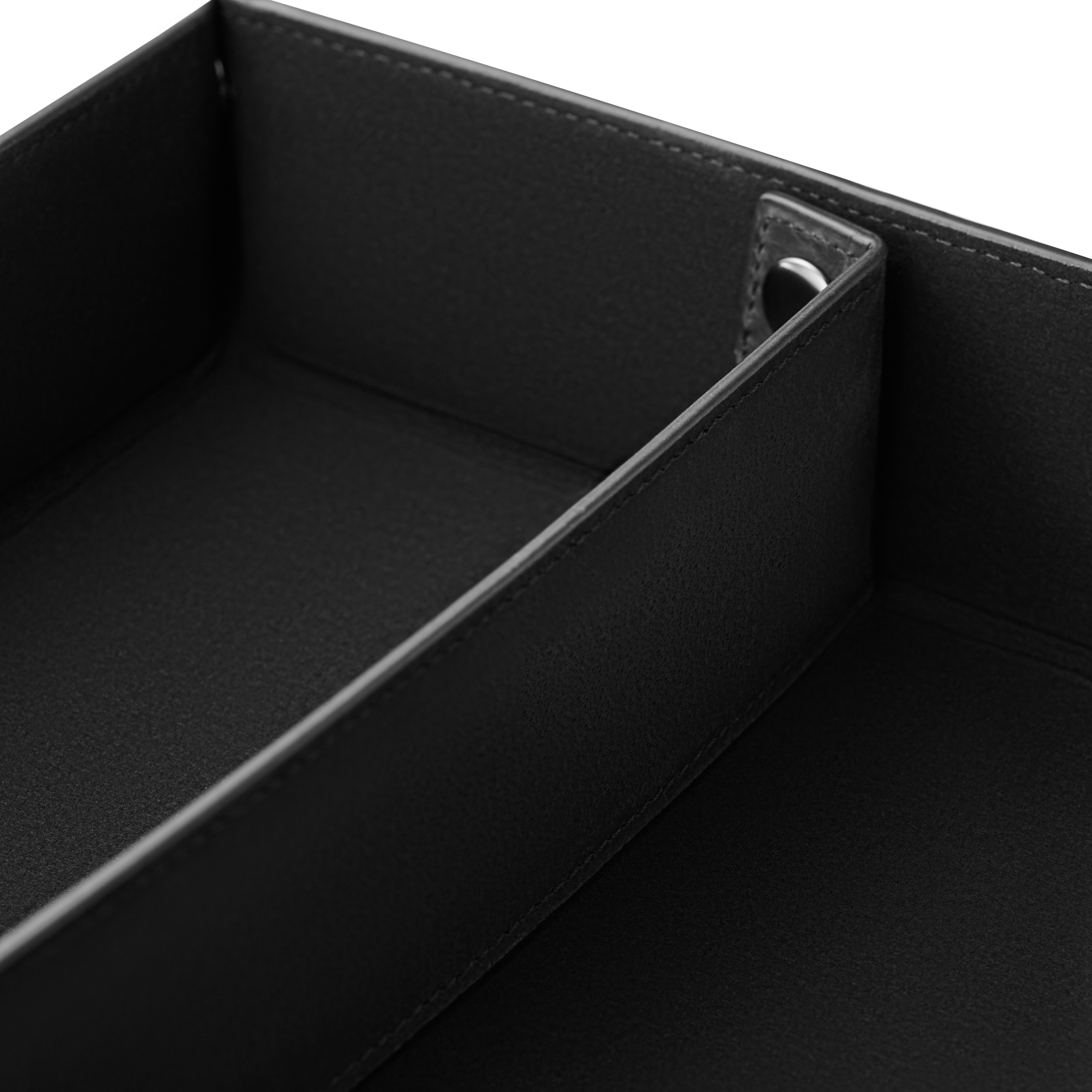 Vide-poches en cuir noir pour bijoux et montres  - 7