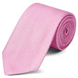 Wide Baby Pink Polka Dot Silk Tie