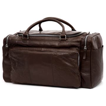 Montreal Brown Leather Travel Bag