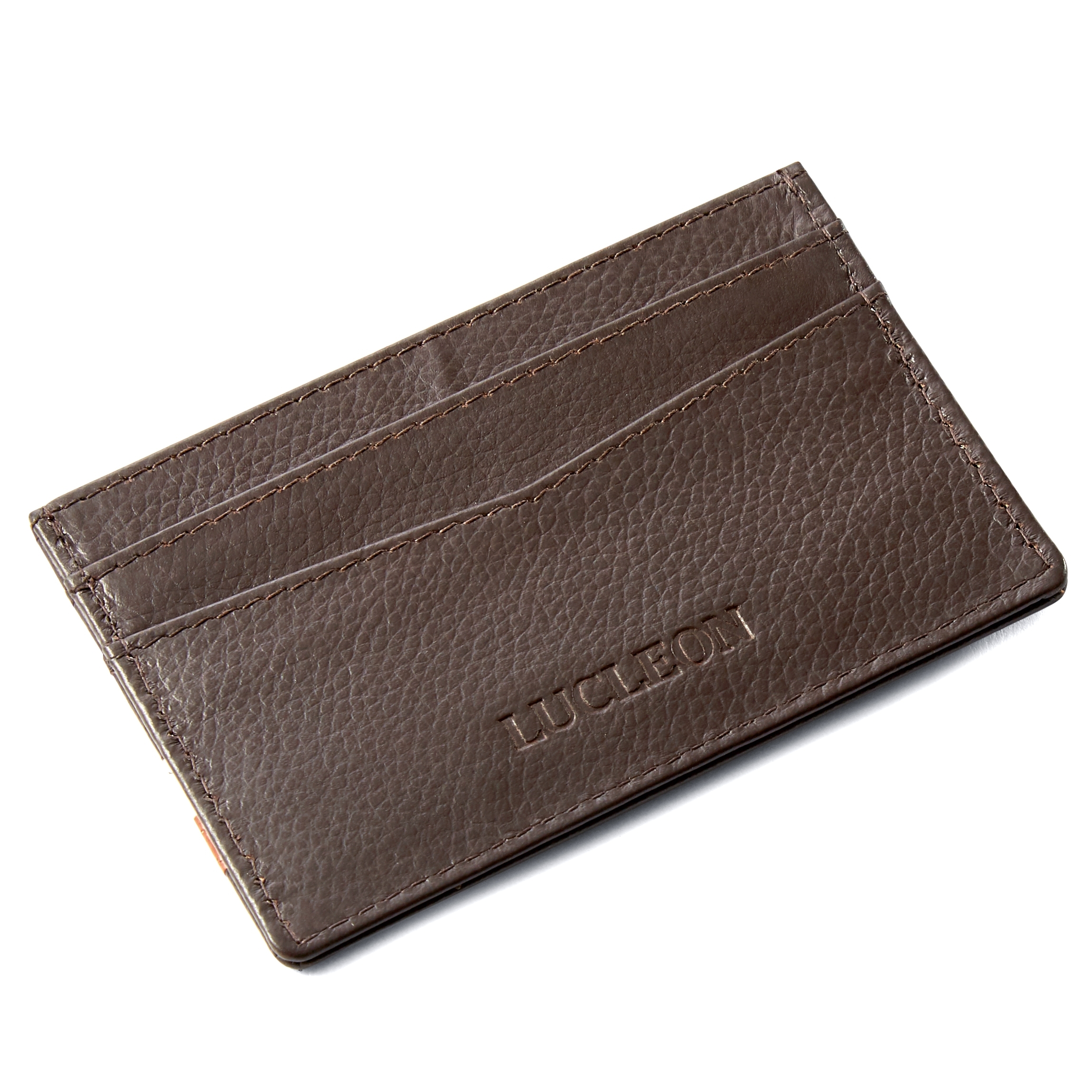 Skórzane brązowe etui na karty RFID Landen - 6