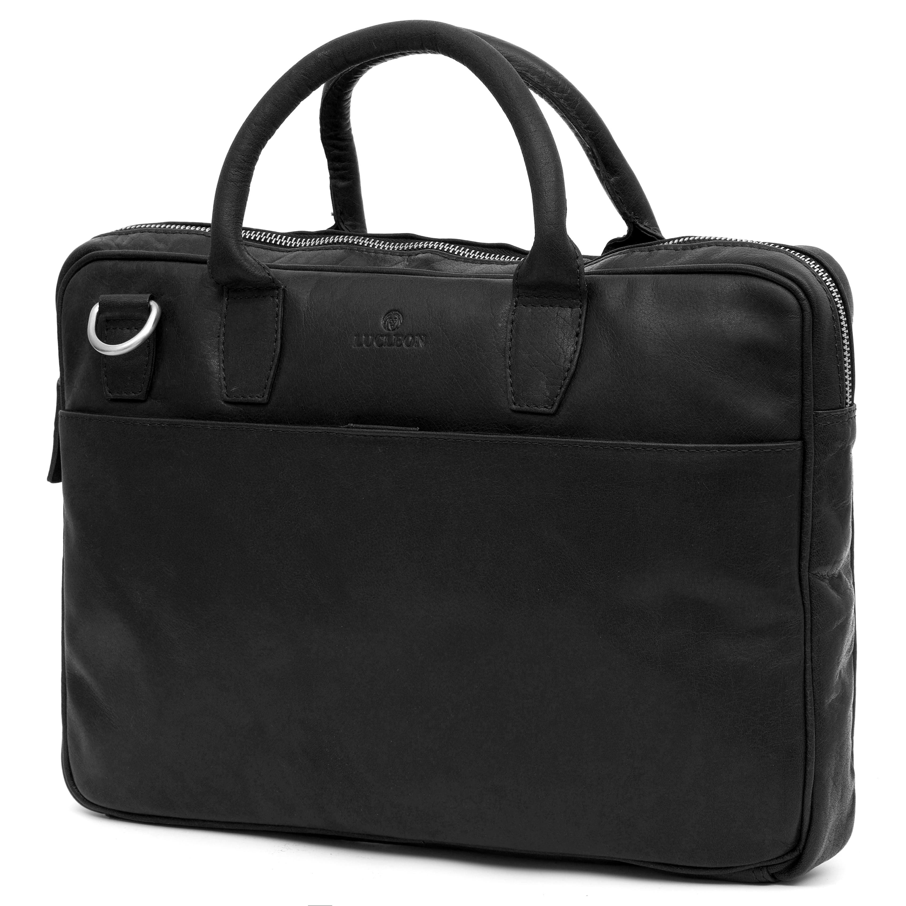 Montreal | Slim 13' Executive Black Leather Bag
