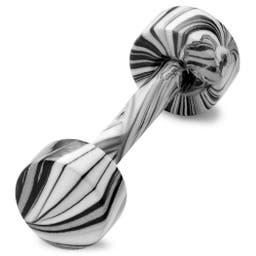 Satago | 1/5" (4 mm) Black & White Stainless Steel Faux Plug Stud Earring