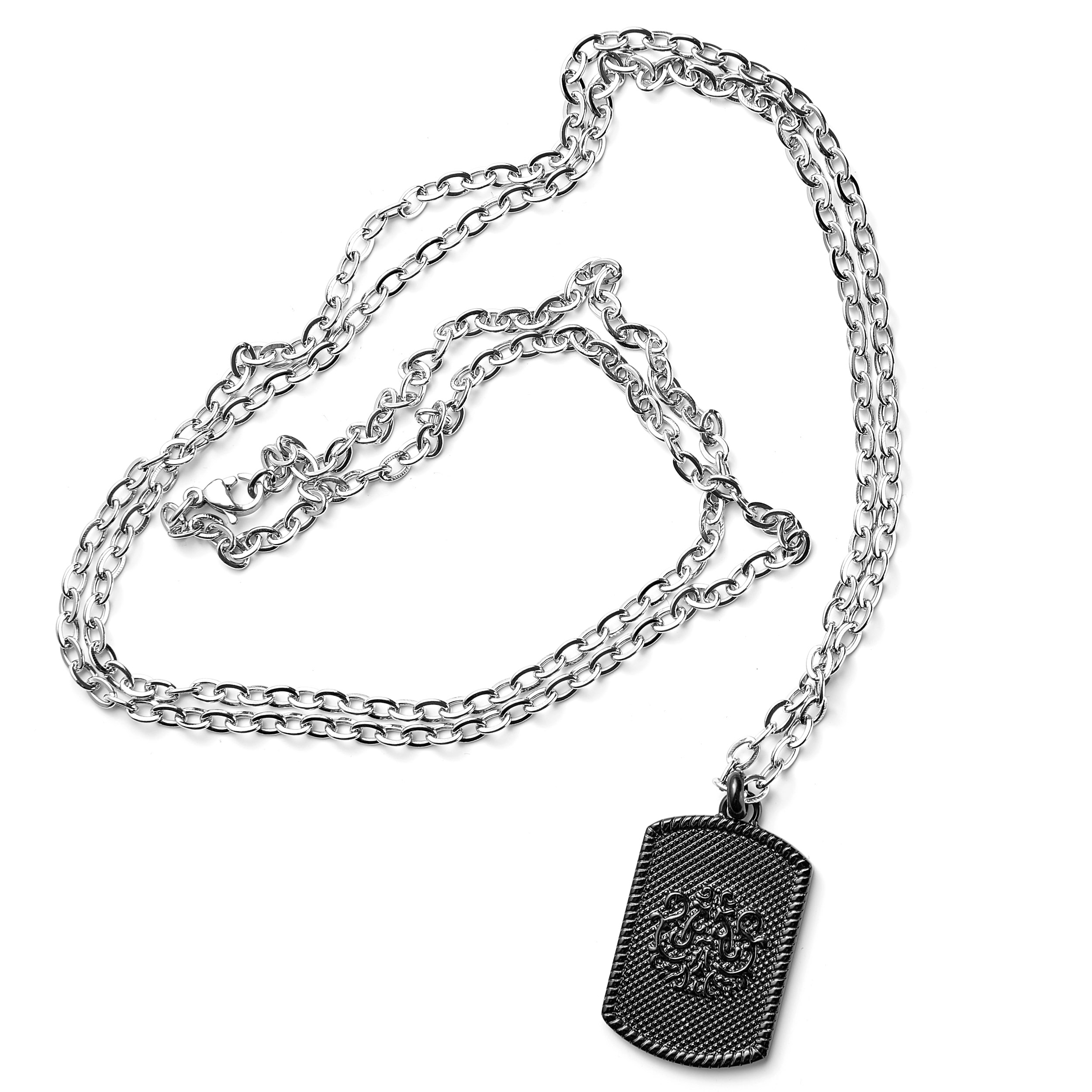 Matt-Schwarze Wappen Halskette - 3