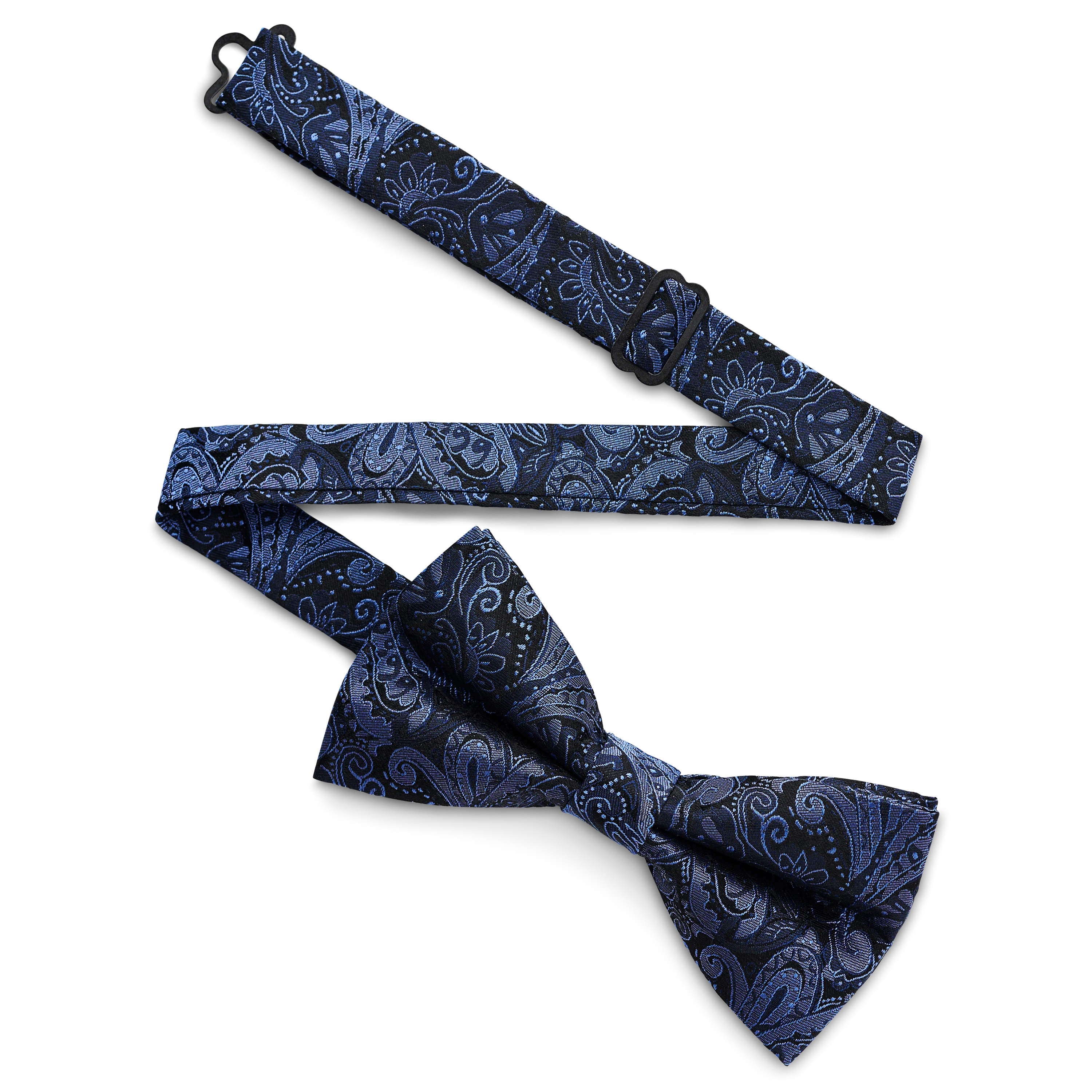 MARINE- OG LYSEBLÅ PAYSLEYMØNSTRET FERDIGKNYTTET SLØYFE - 5