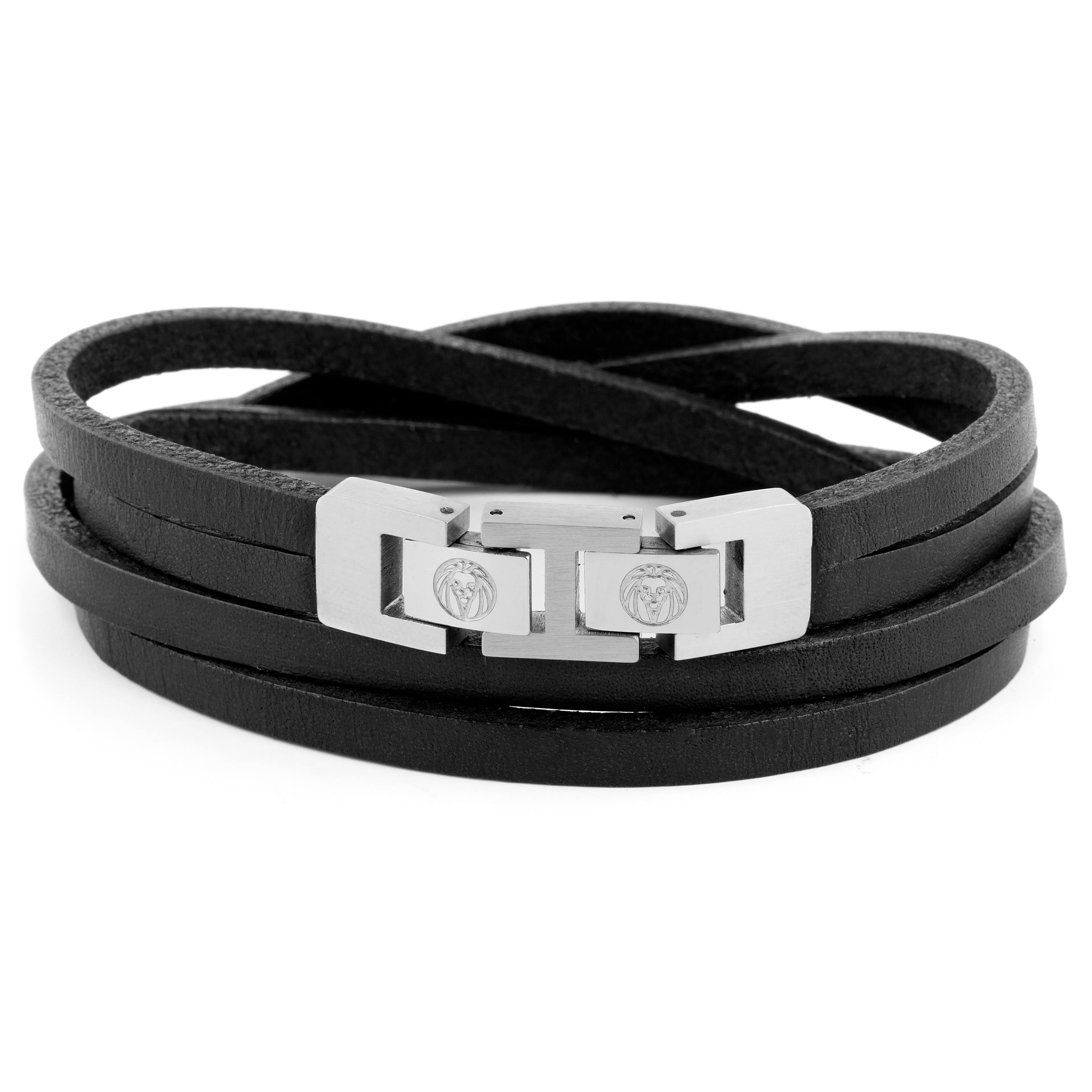 Dark & Steel Roy Double-Wrap Leather Bracelet - 2