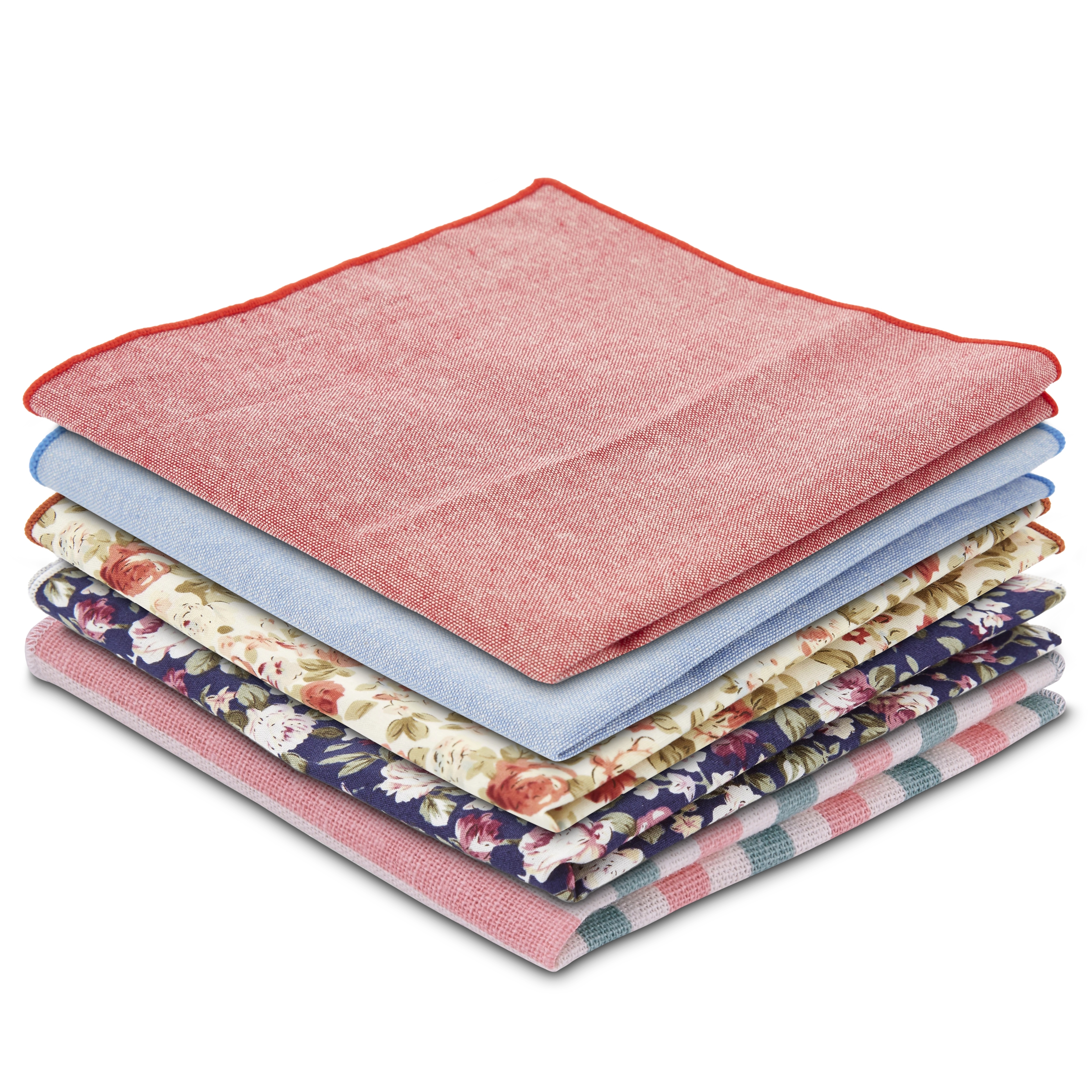 Mønstret Bomuld Lommeklud Sæt - 1