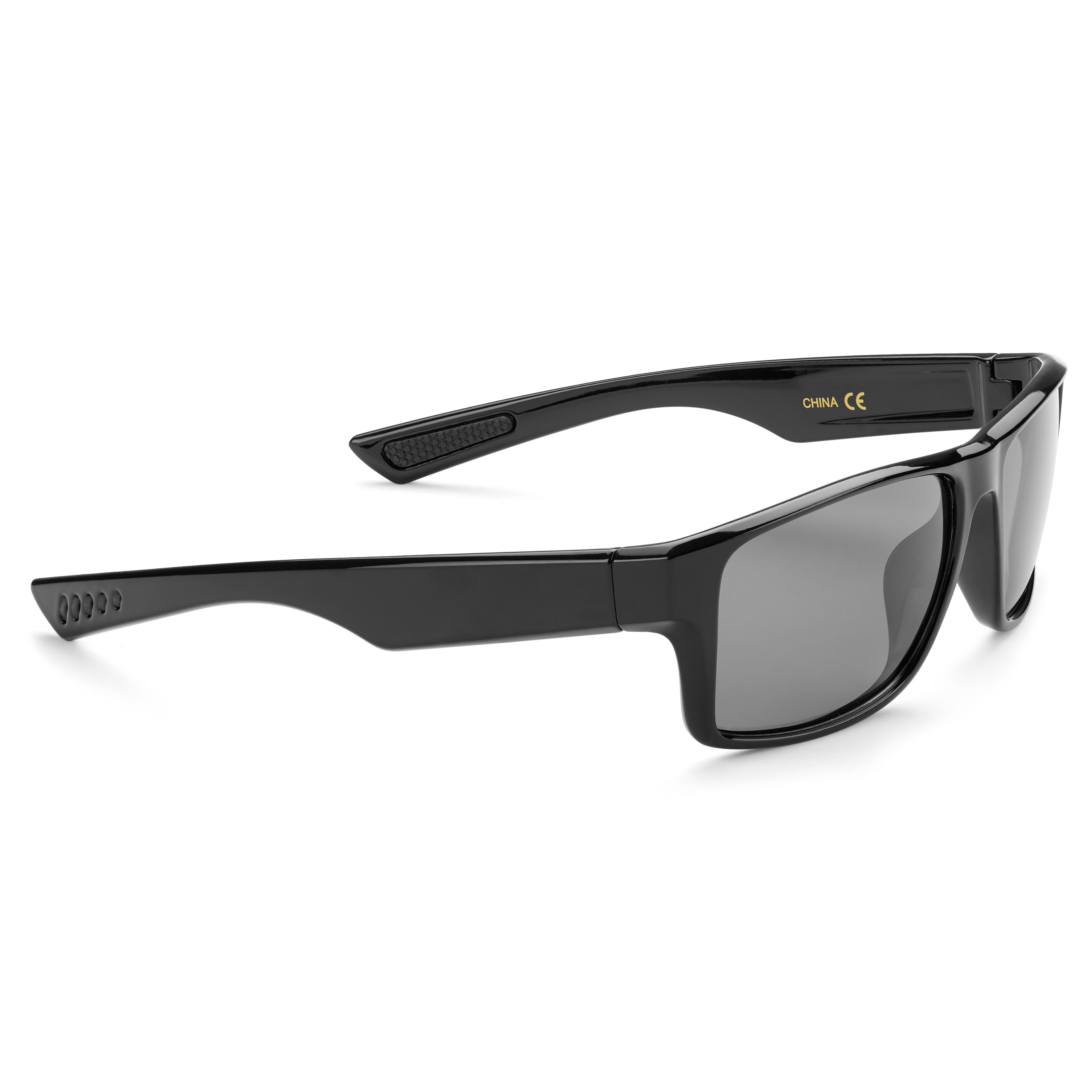 Glänzend Schwarze & Rauchfarbene Polarisierte Sport Sonnenbrille - 3