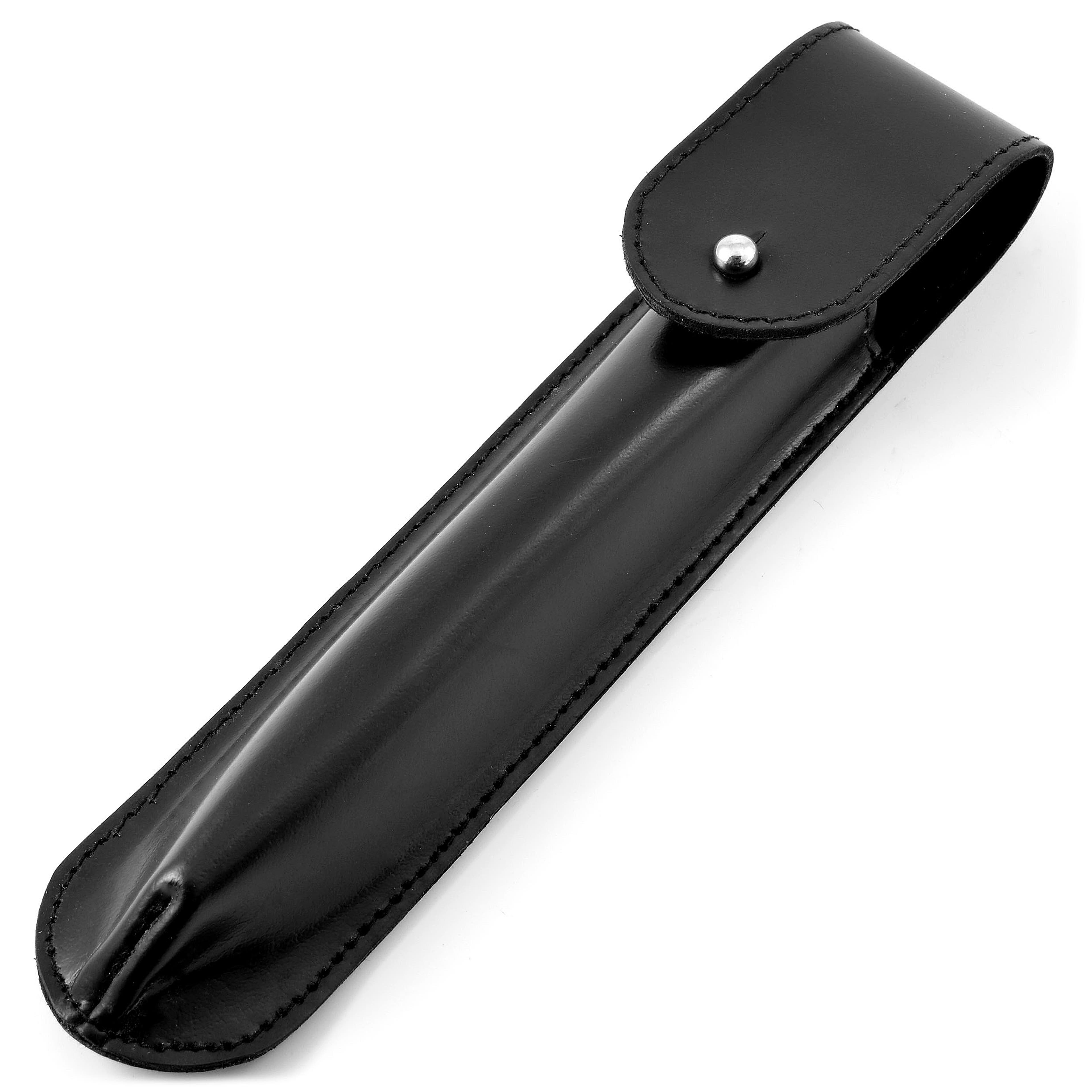 Sleek Black Straight Razor Leather Case