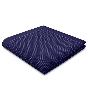 Elegio | Lenço de Bolso Dupla Face em Seda ás Bolinhas Azul e Preto Elegio | Lenço de Bolso Dupla Face em Seda ás Bolinhas Azul e Preto