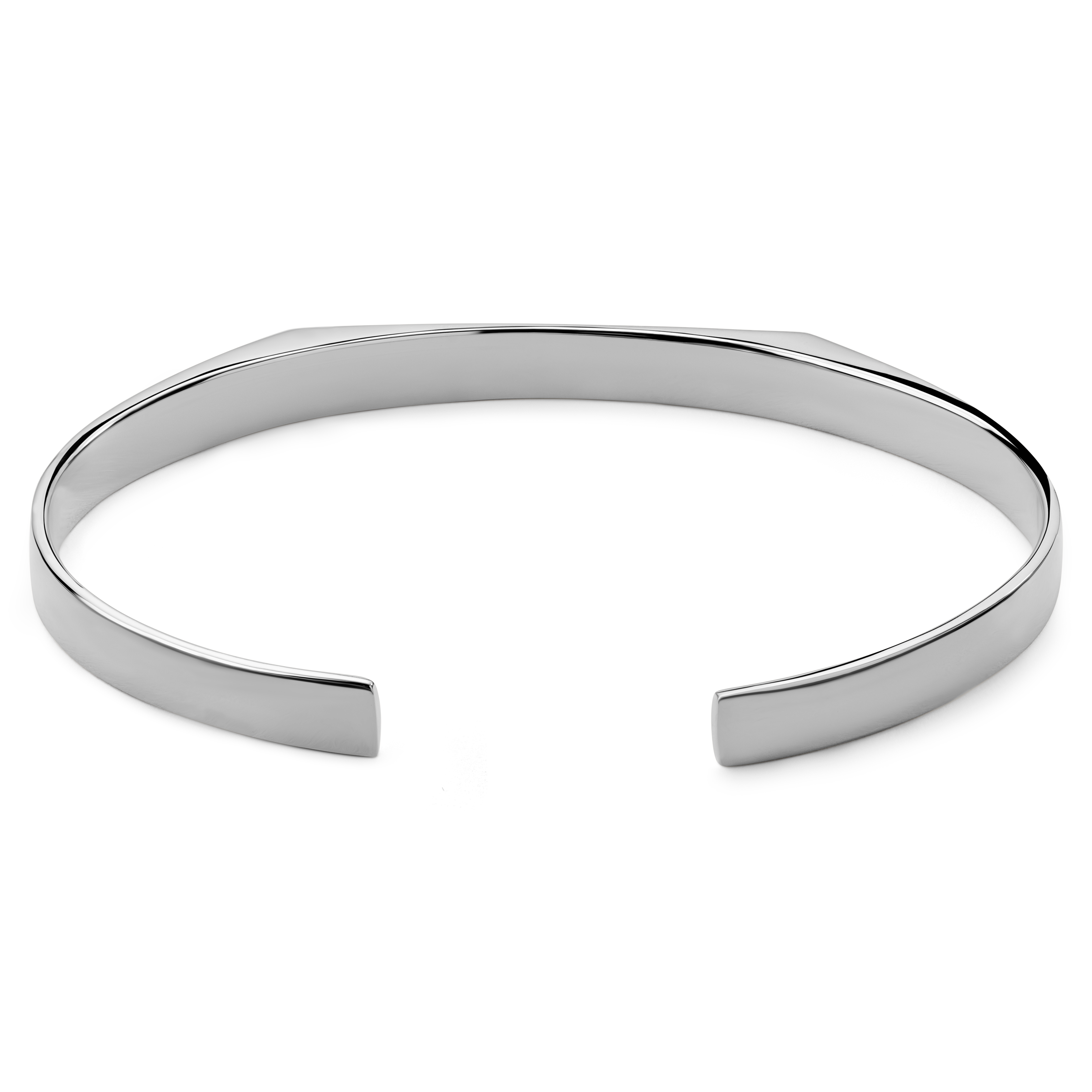 5 mm Kiillotettu Kulmikas Säädettävä Rodium Sterlinghopea Avorannerengas - 2