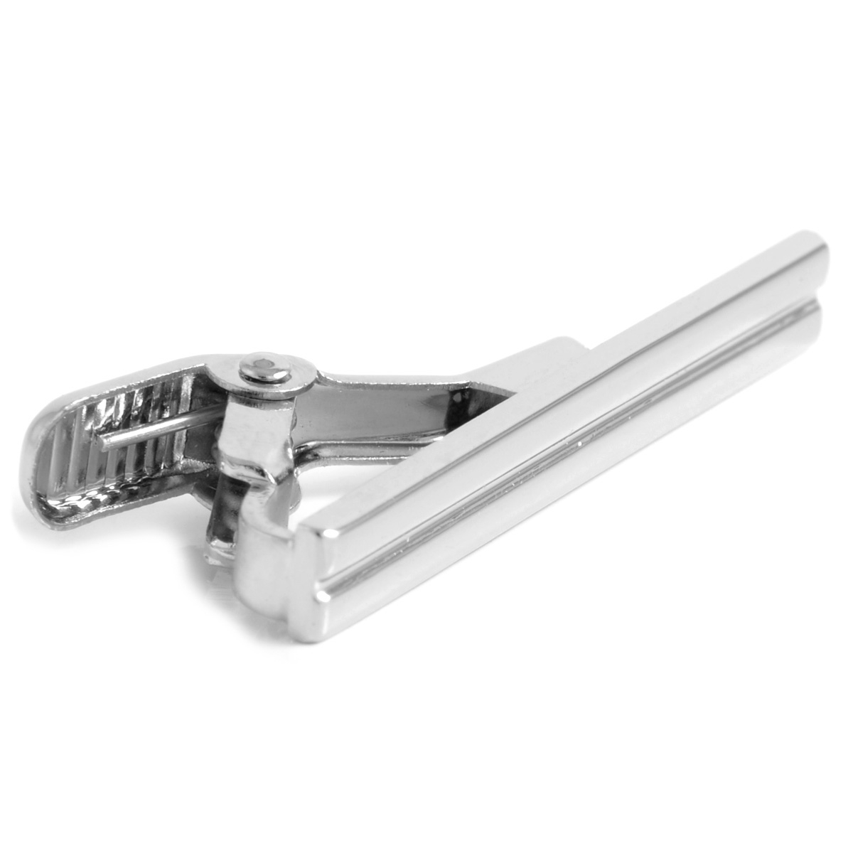 Kratka elegantna srebrna sponka za kravato - 3