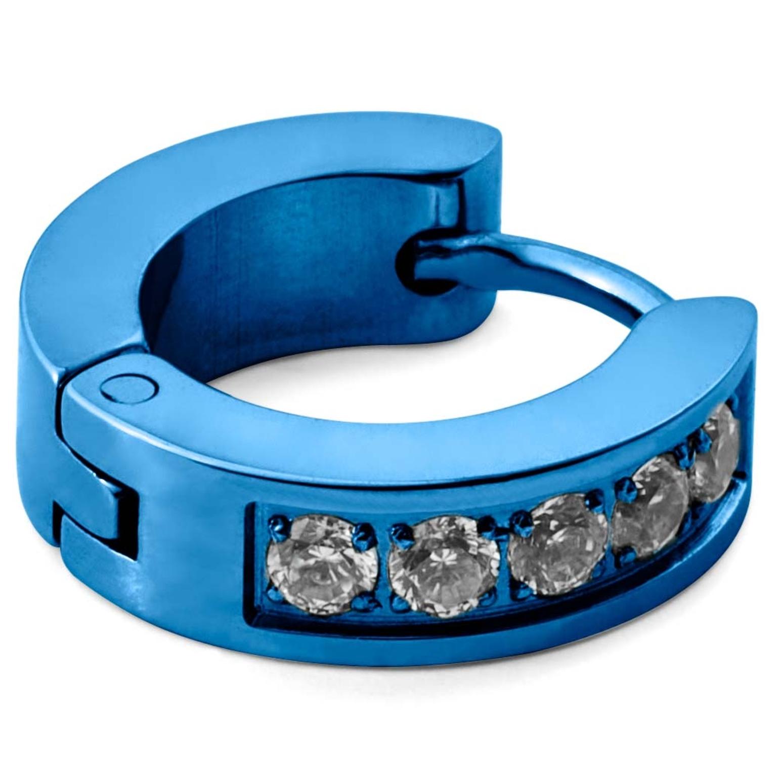 Floyd Blue Zirconia Hoop Earring Floyd Blue Zirconia Hoop Earring