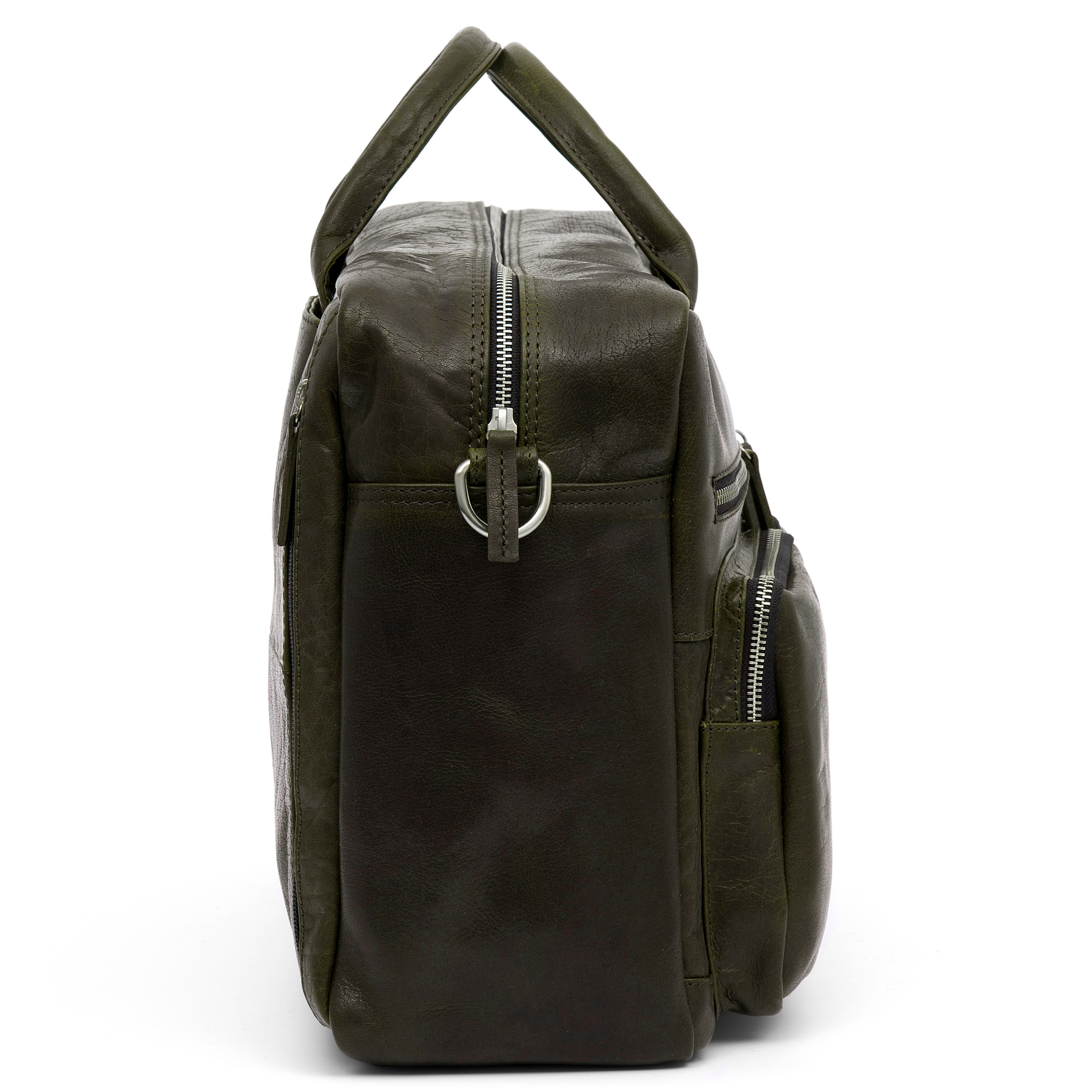 Montreal Olivgrüne Kombi Leder Reisetasche  - 5