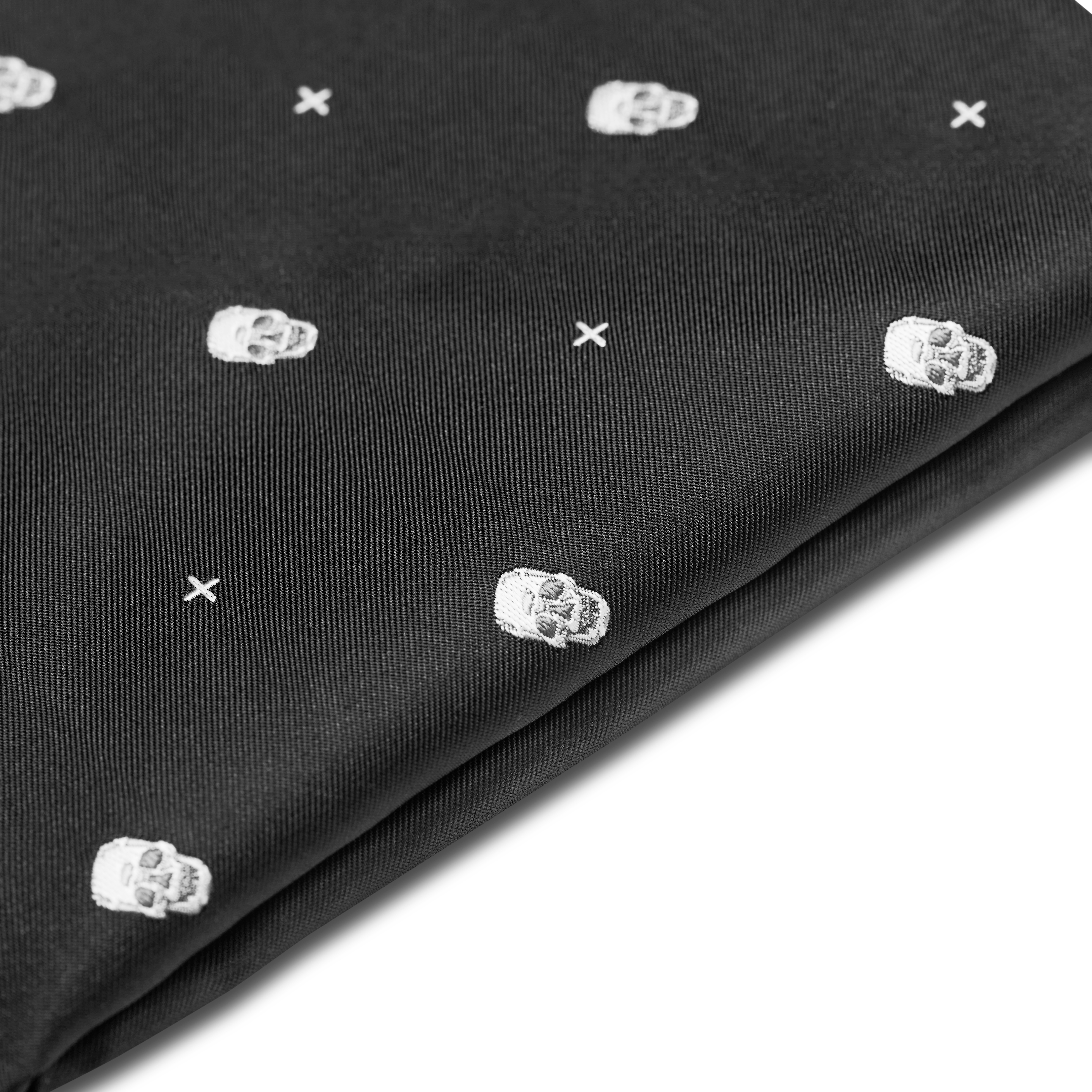Black & White Skull Pattern Pocket Square - 2
