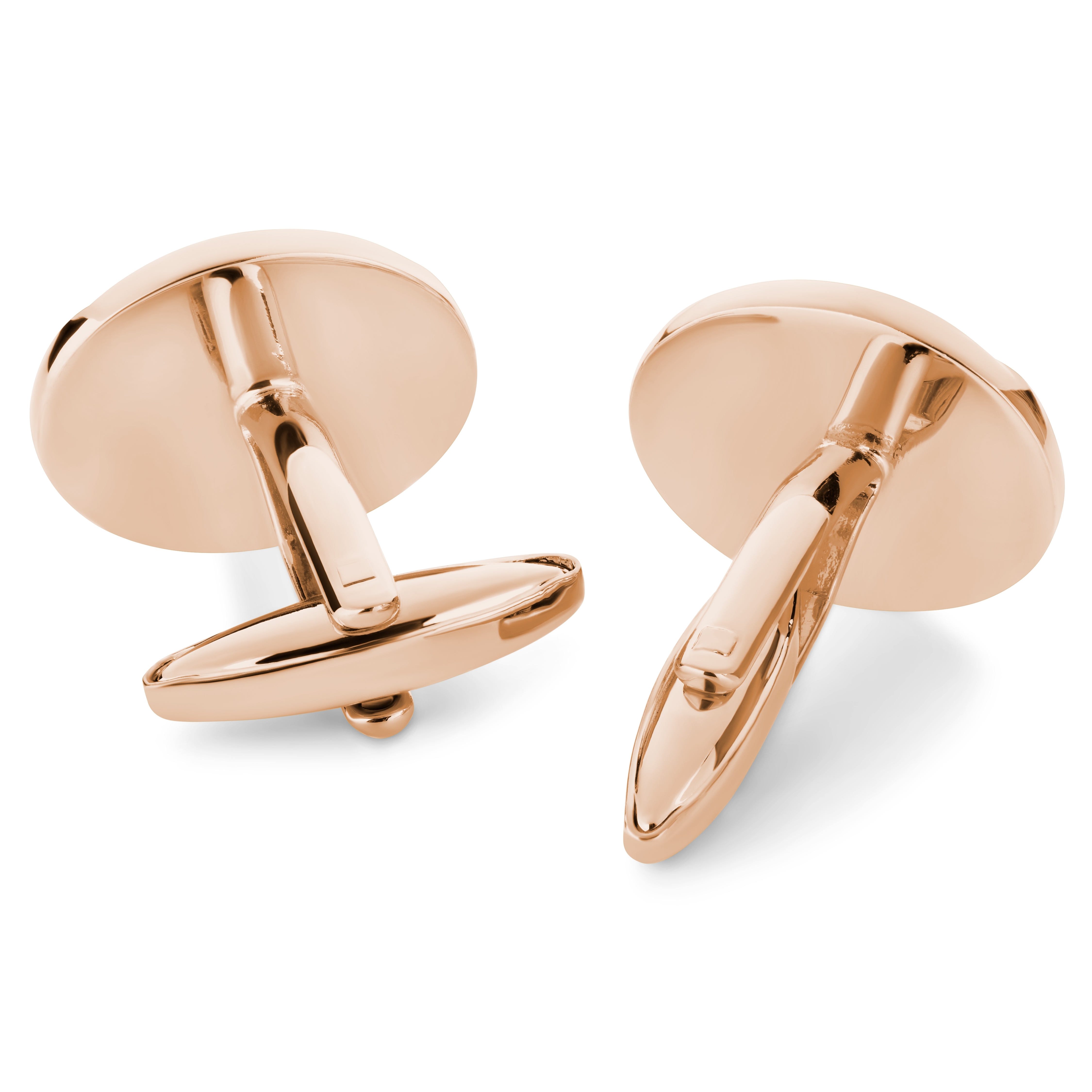 Roségoudkleurige gebogen ovale manchetknopen - 2