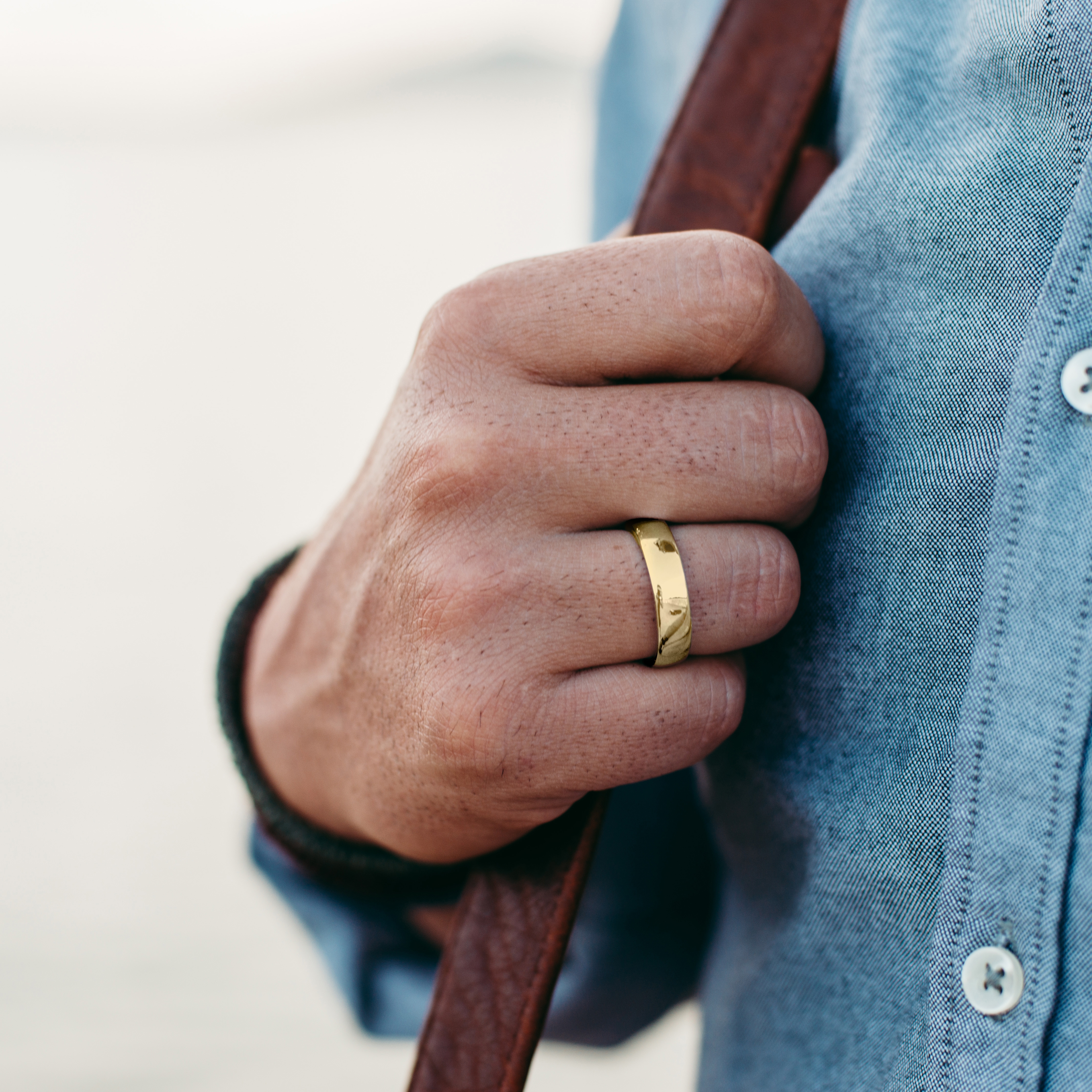 Classic og Gyllen Slank 925s Ring - 3