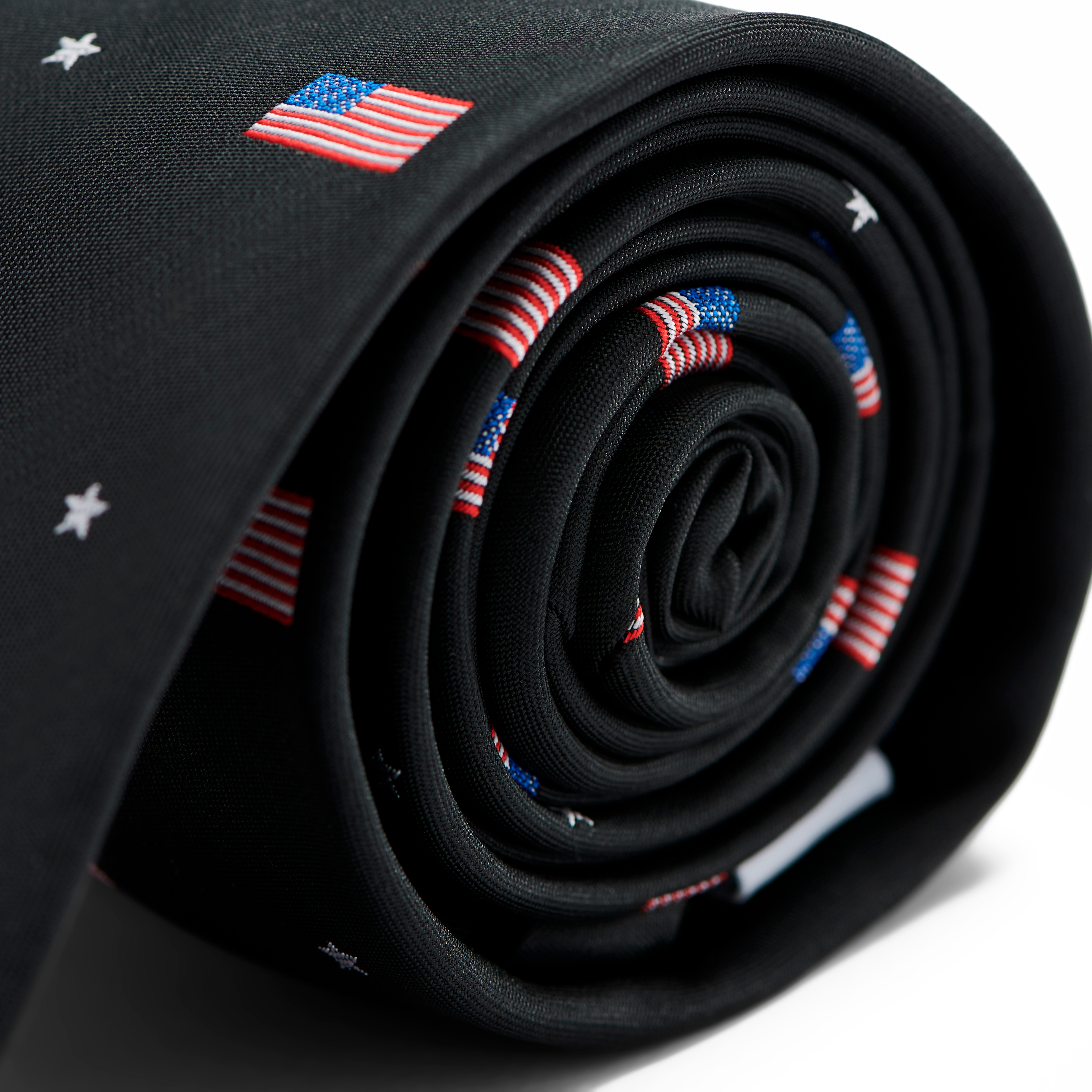 Corbata estrecha negra con banderas de Estados Unidos - 2