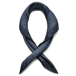 Brux | Blue & Orange Patterned Silk Neckerchief