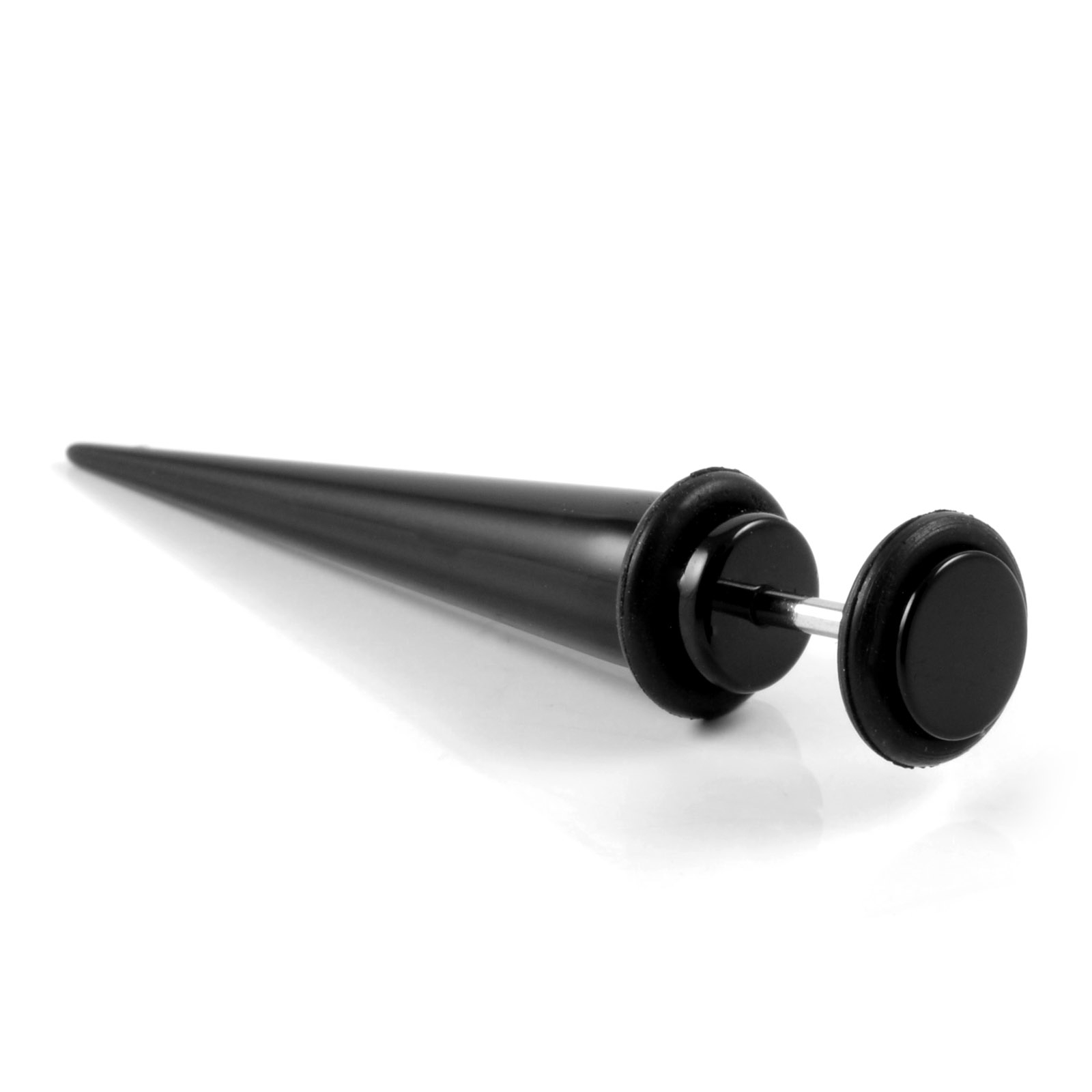 6mm Black Fake Taper Earring - 2