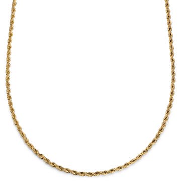Essentials | Collar de cadena de cuerda dorado de 4 mm
