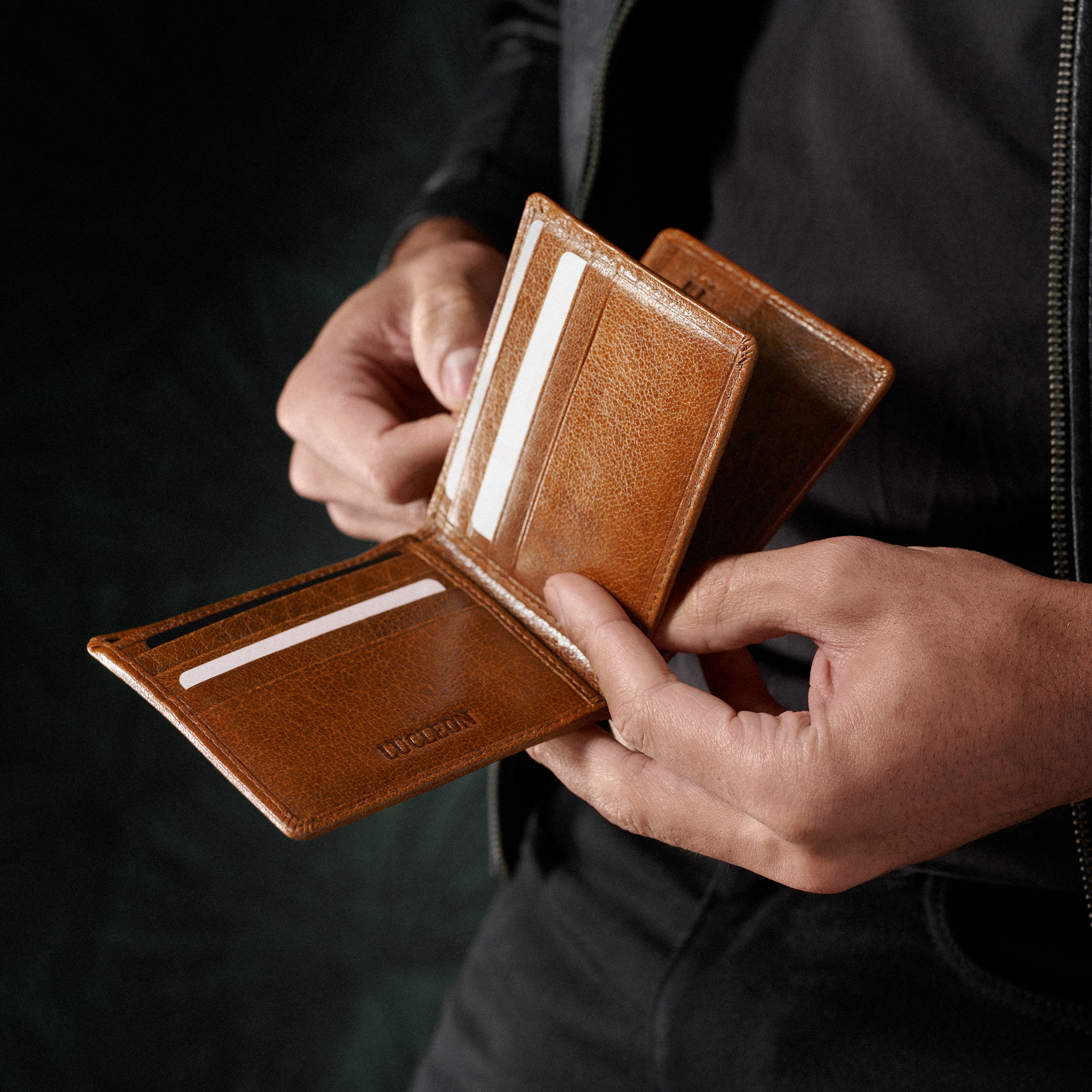 Tan Slim California Leather Wallet - 4