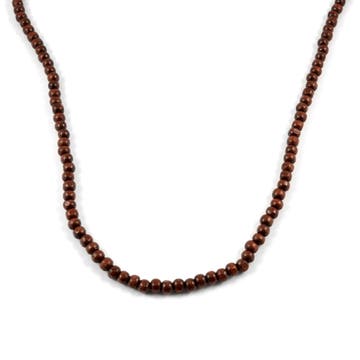 Hnedý náhrdelník z drevených perličiek