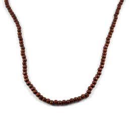 Red & Brown Wooden Pearl Beaded Necklace