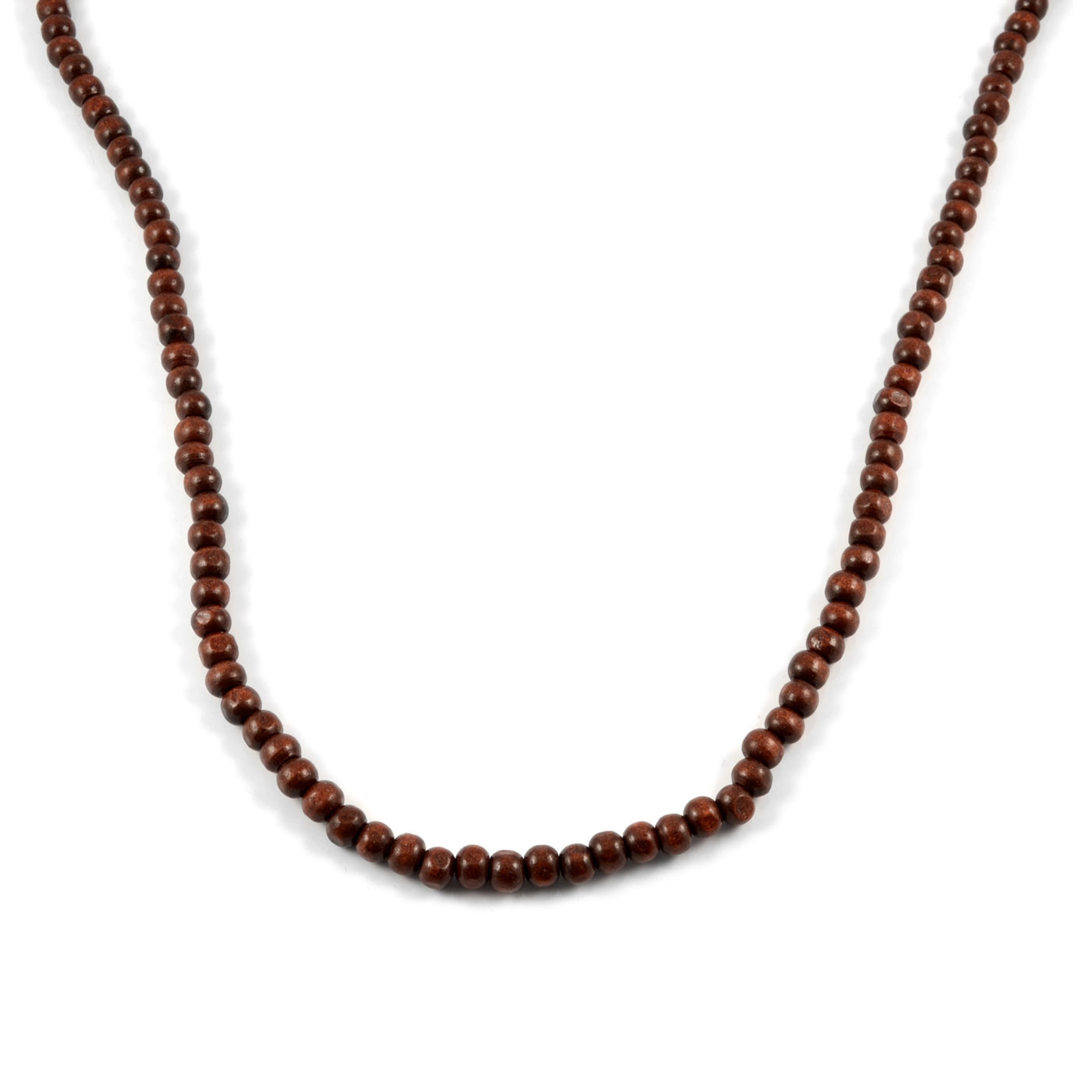  Hnědý náhrdelník z dřevěných perliček  