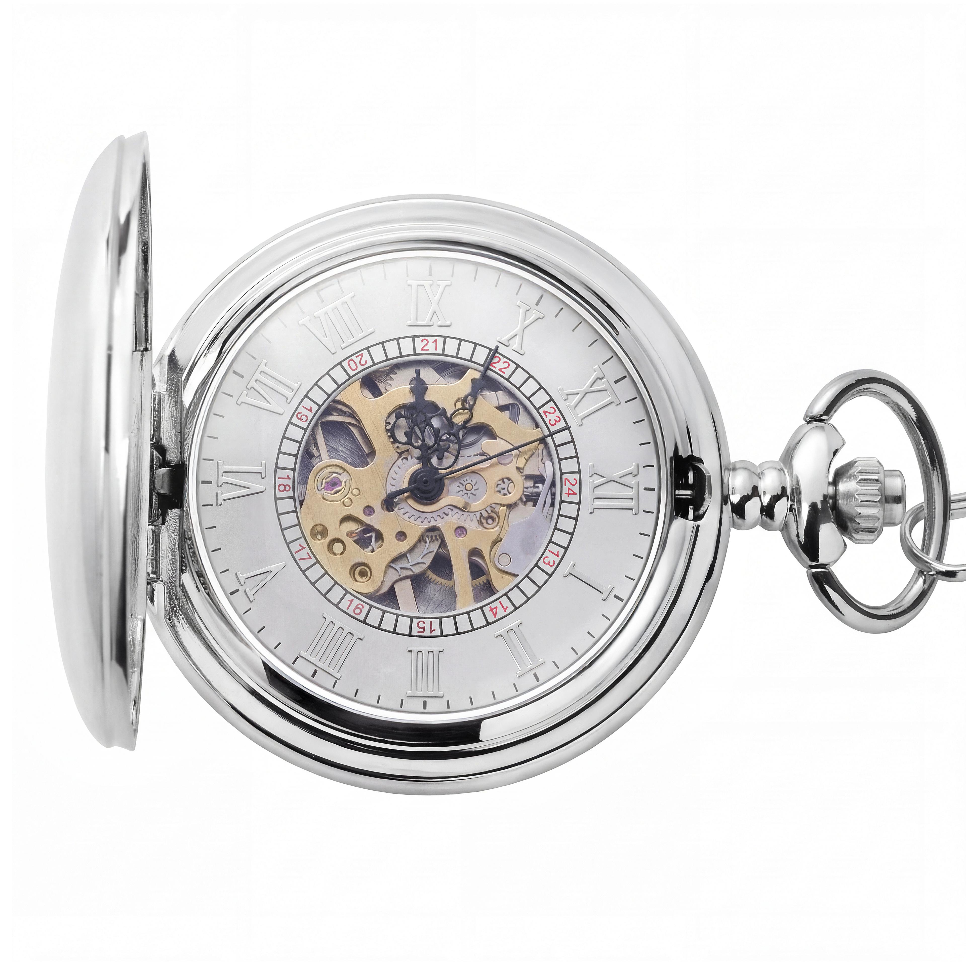 Verborgene Taschenuhr in Silberoptik Verborgene Taschenuhr in Silberoptik