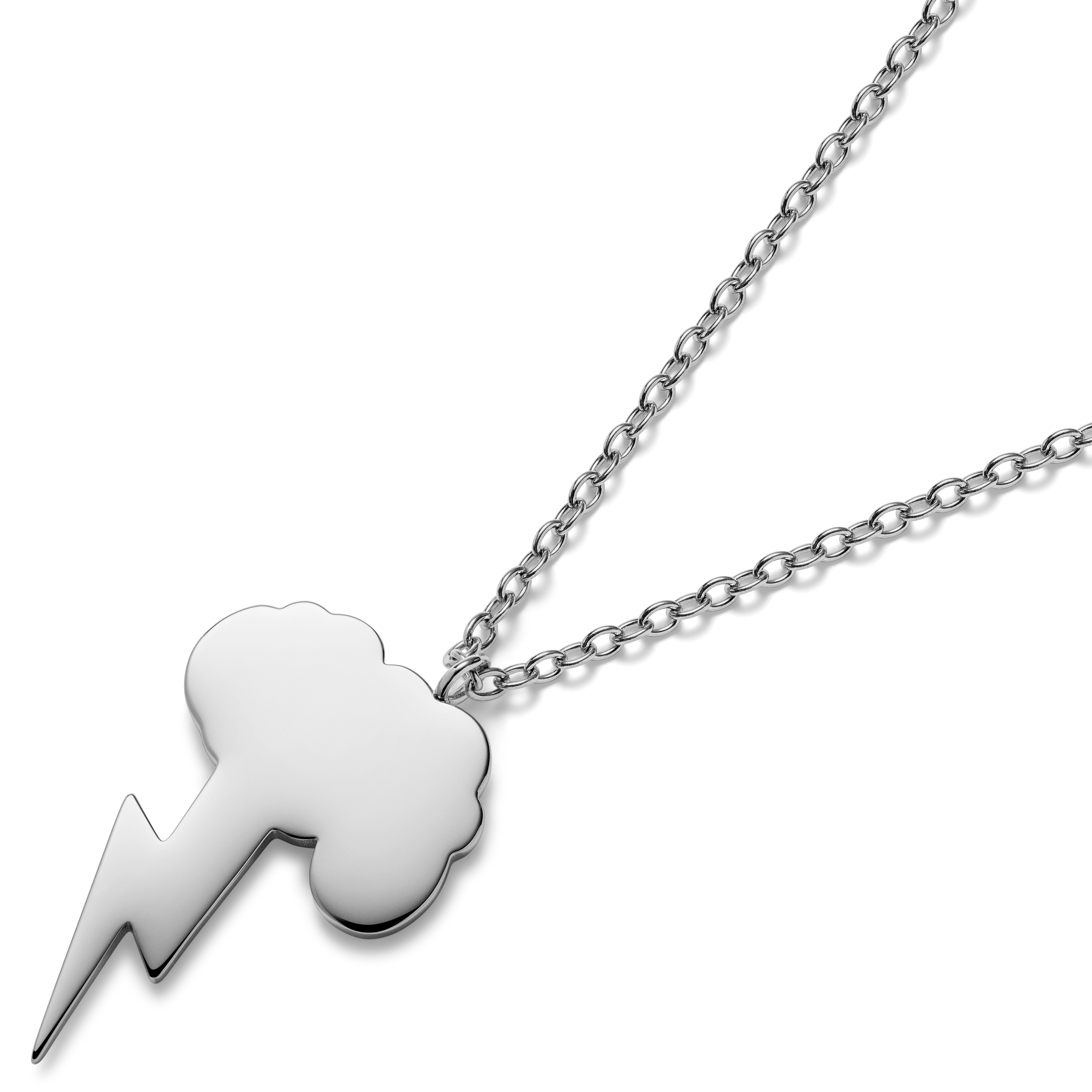 Jaygee | Silver-tone Stainless Steel Lightning Necklace - 4