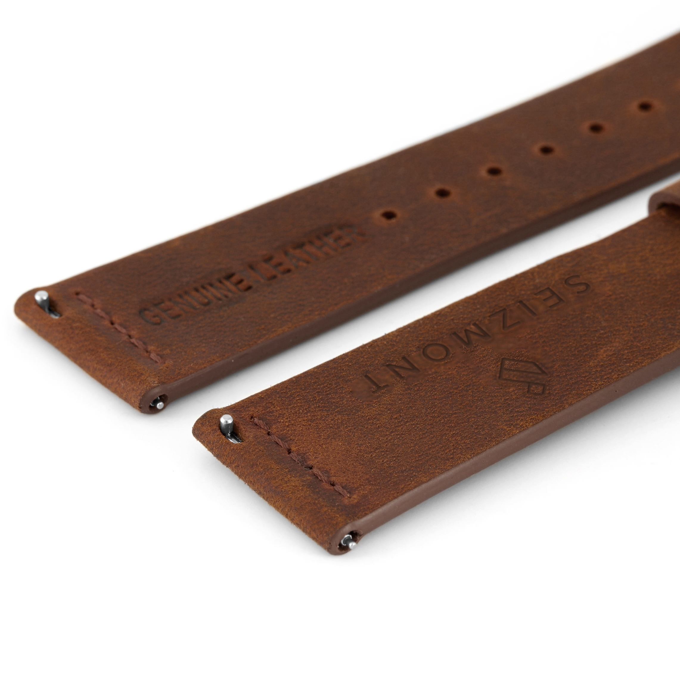 Oranssinruskea kellonhihna ja harmaa solki - 3