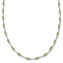 Prism | Silvertonat halsband med limegröna kristallglasstenar Prism | Silvertonat halsband med limegröna kristallglasstenar