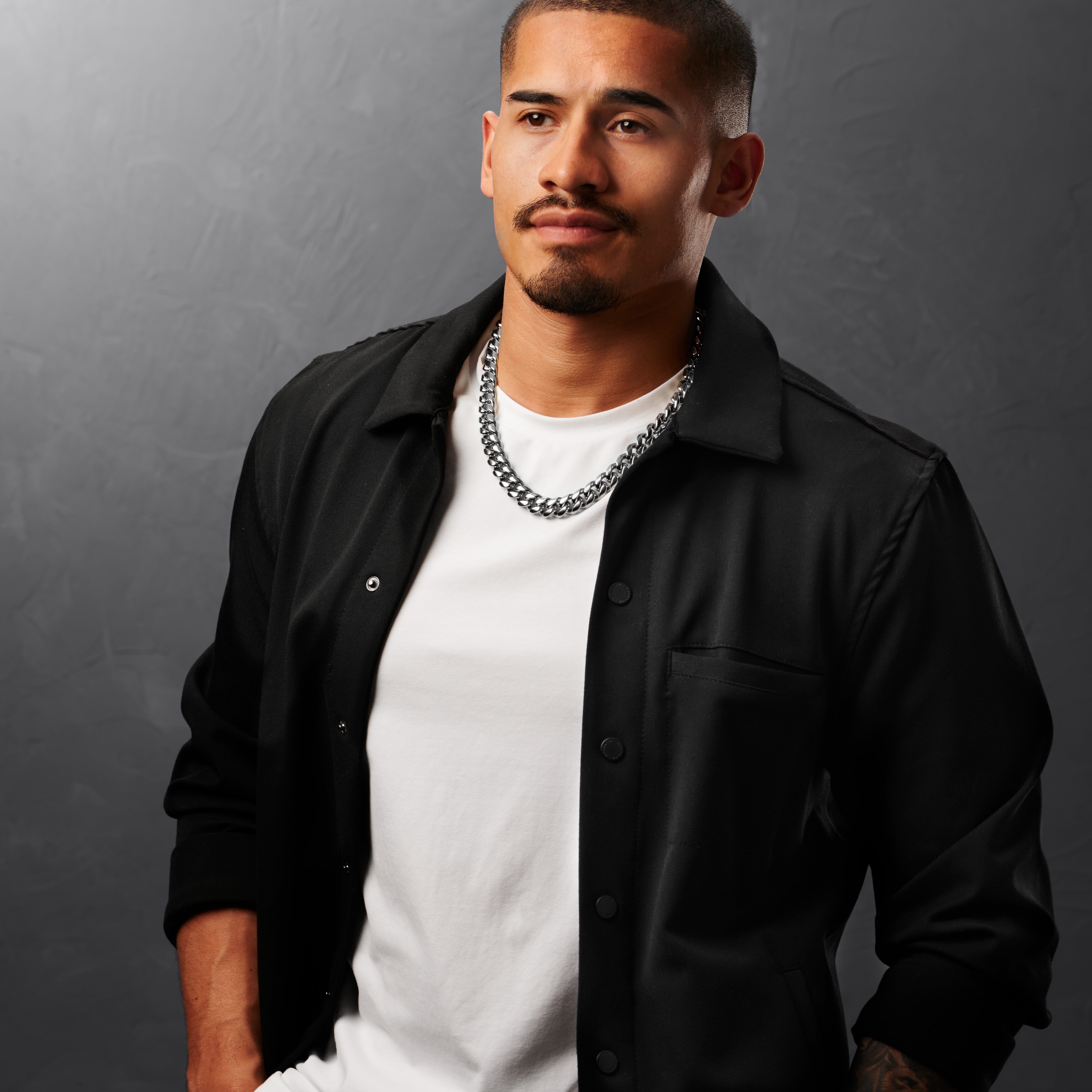 12 mm oceľový retiazkový náhrdelník v striebornej farbe - 4