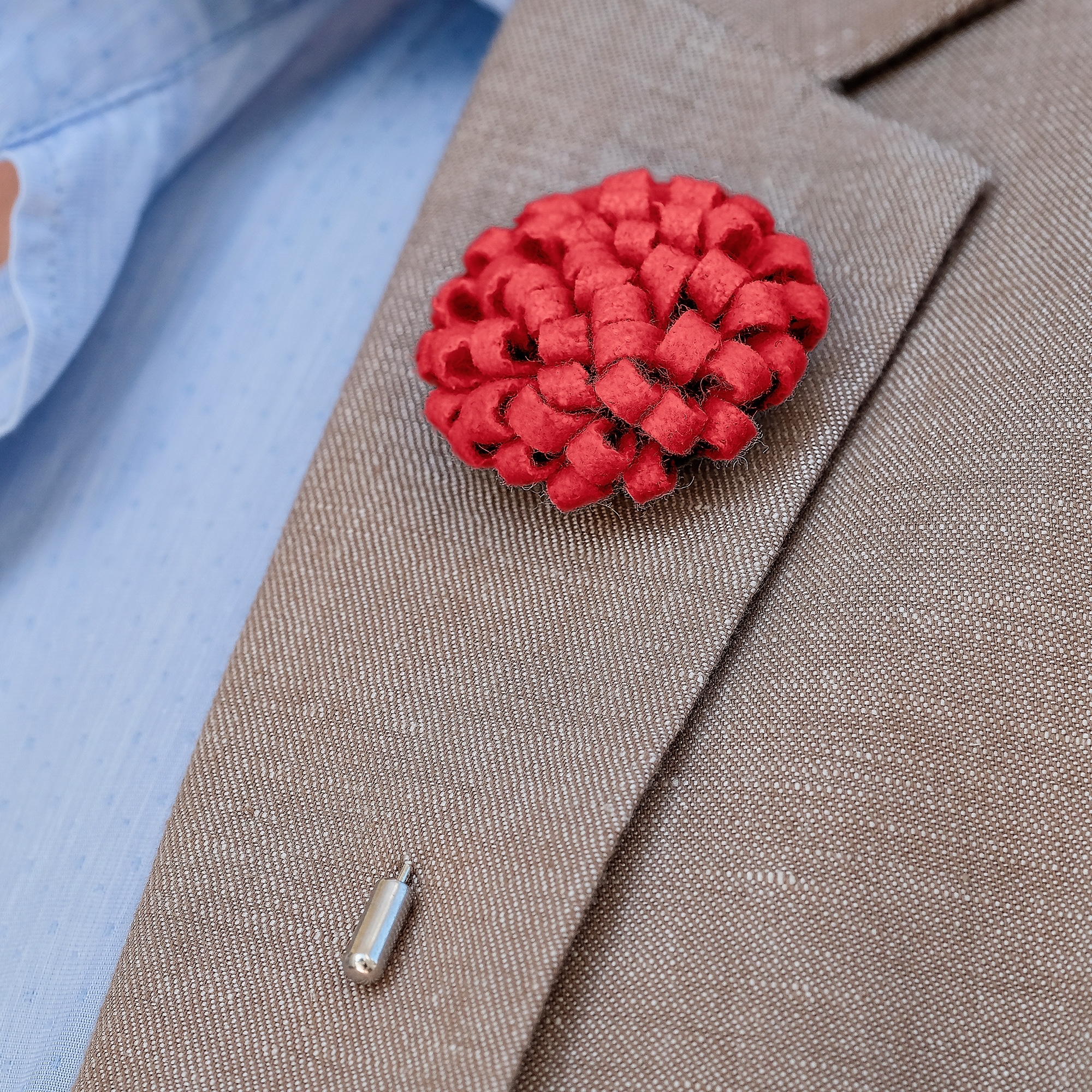 Flor de solapa creativa roja - 3