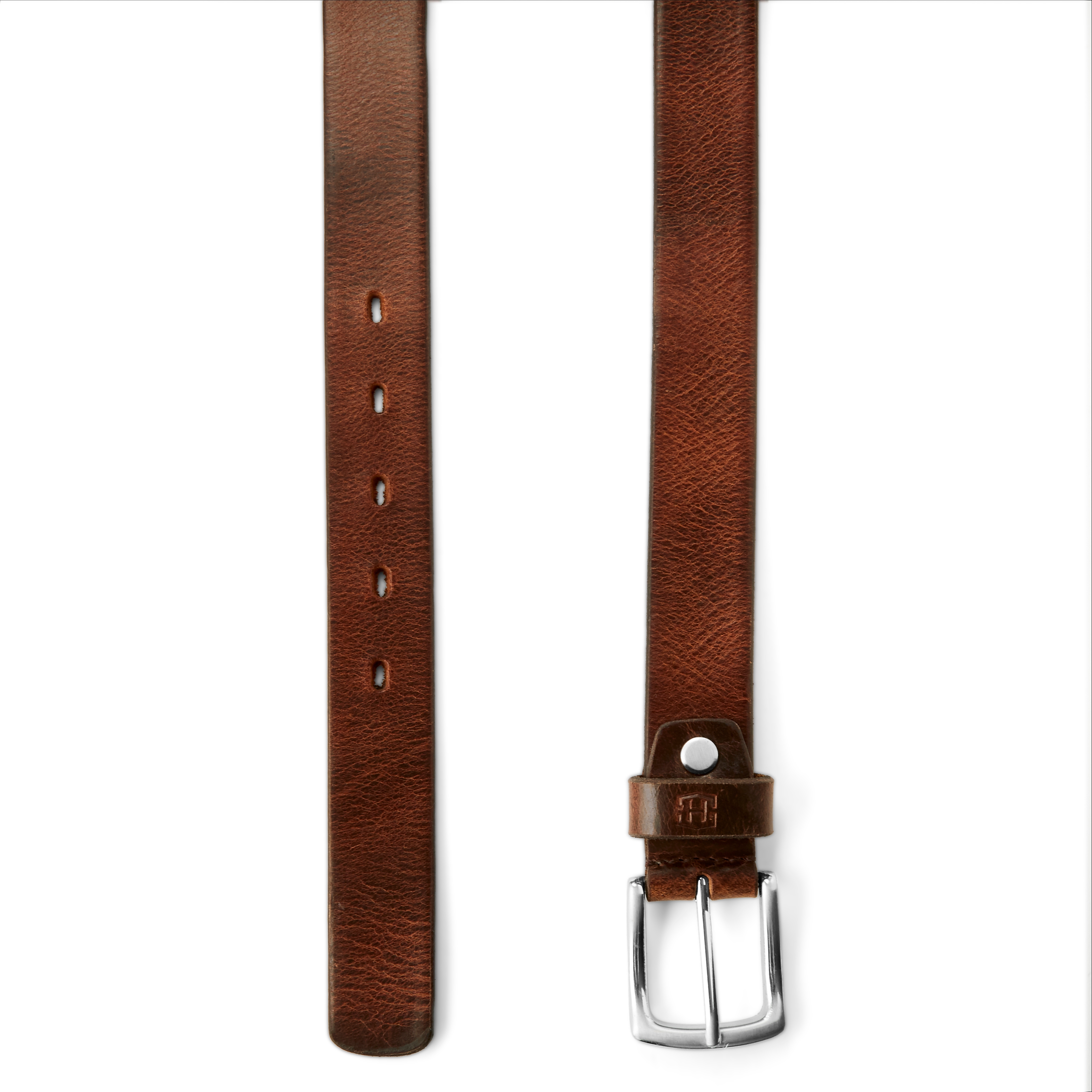 Slim Brown Genuine Leather Belt - 2