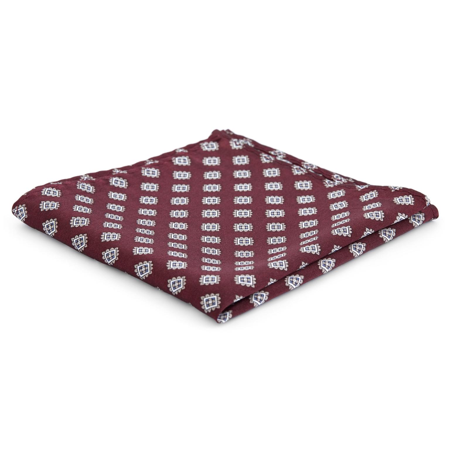 Bordo geometrinio rašto šilkinė kišeninė nosinaitė Bordo geometrinio rašto šilkinė kišeninė nosinaitė